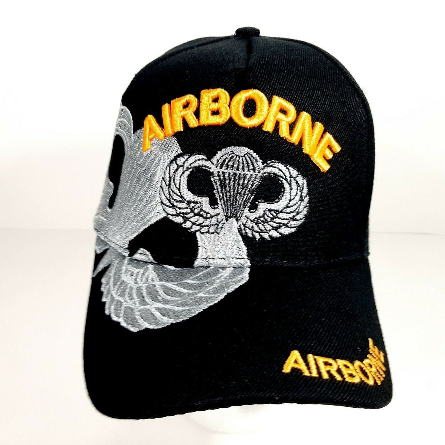 US Army Airborne Men's Cap Hat Embroidered Black Acrylic One Size
