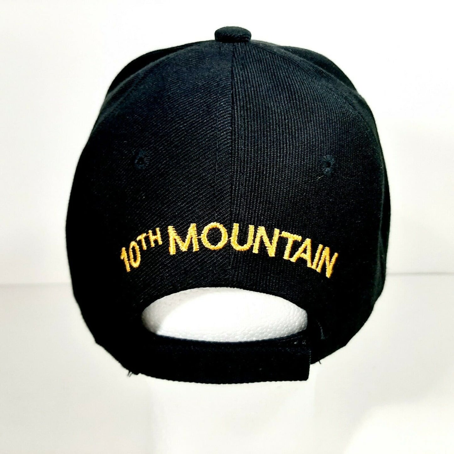 US Army 10th Mountain Division Men's Ball Cap Hat Black Acrylic Embroidered