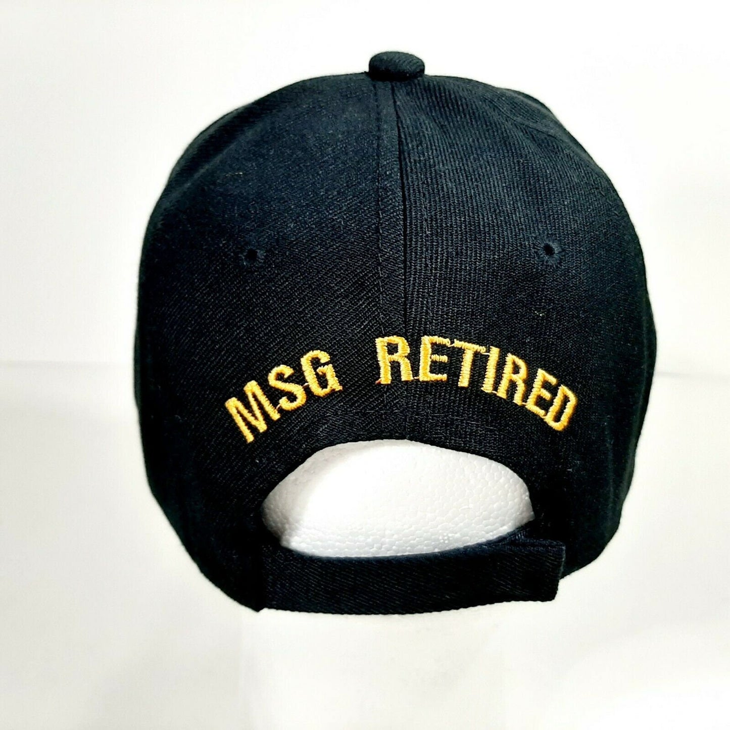 US Army MSG Retired Men's Ball Cap Hat Black Embroidered Acrylic