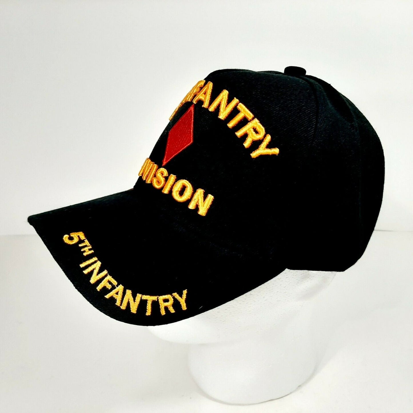 US Army 5th Infantry Division Men's Ball Cap Hat Black Embroidered