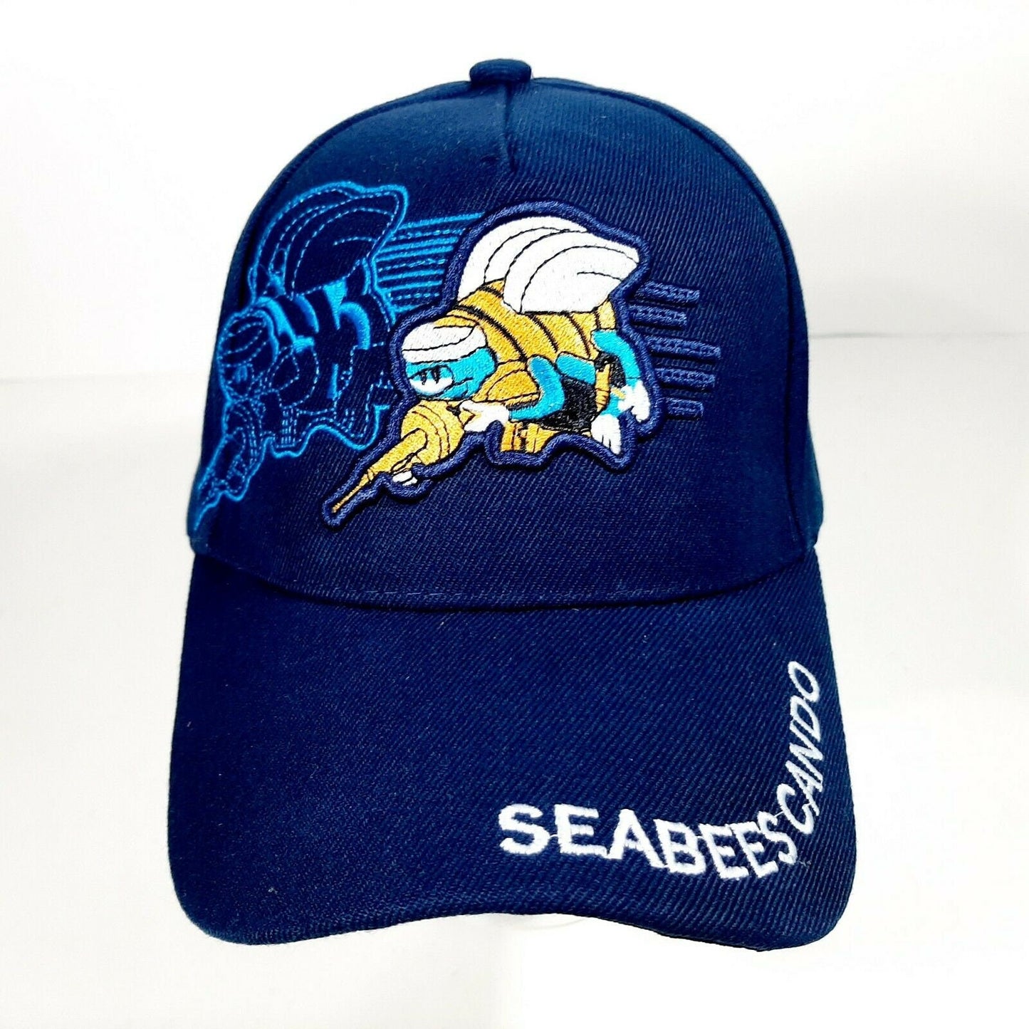 US Navy Seabees Can Do Men's Ball Cap Hat Embroidered Navy Blue Acrylic