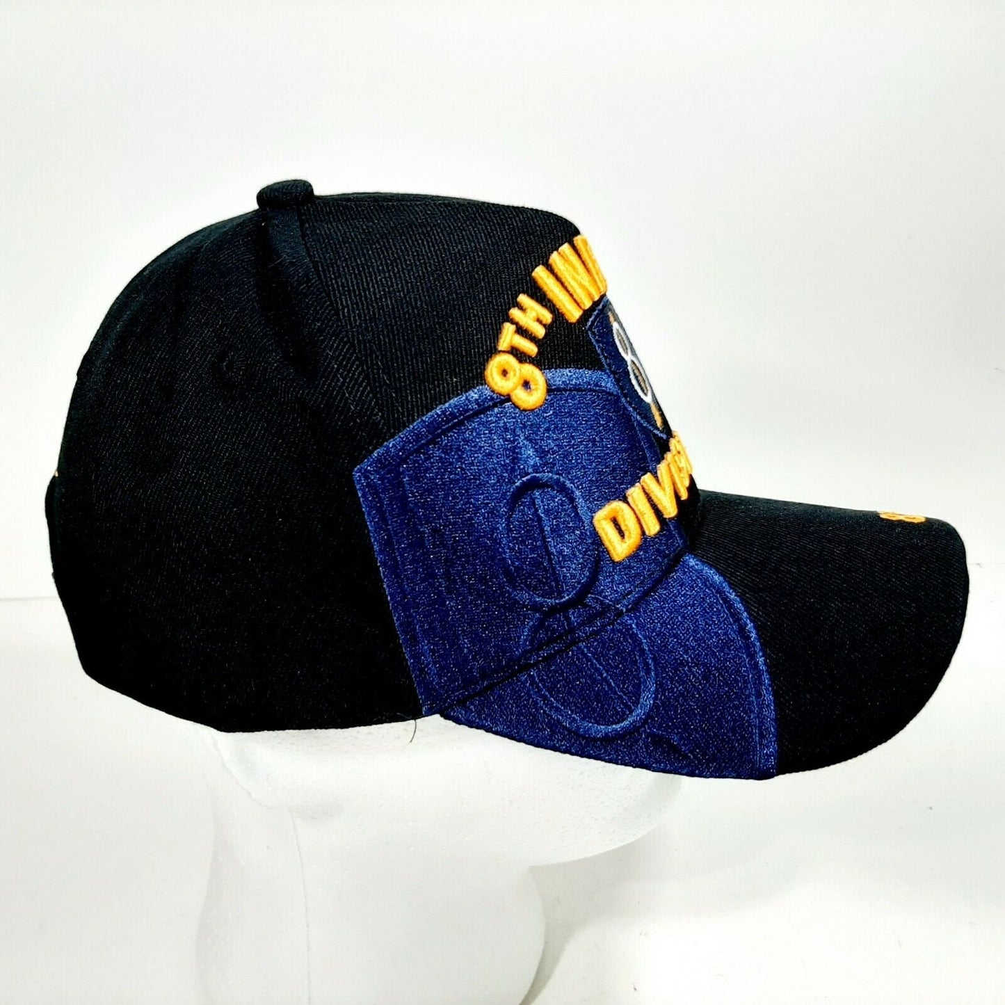 US Army 8th Infantry Division Golden Arrow Men's Hat Cap Black Acrylic