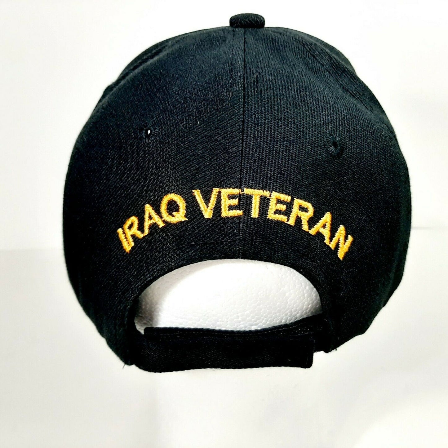 Iraq Veteran Mens Ball Cap Black Embroidered Acrylic