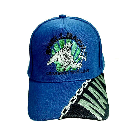 US Navy Shellback Men's Ball Cap Hat Blue Embroidered Acrylic