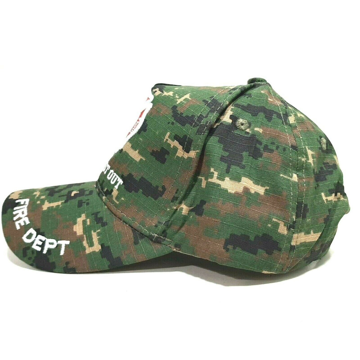 Fire Department Mens Camouflage Cap Hat Embroidered First In Last Out Cotton