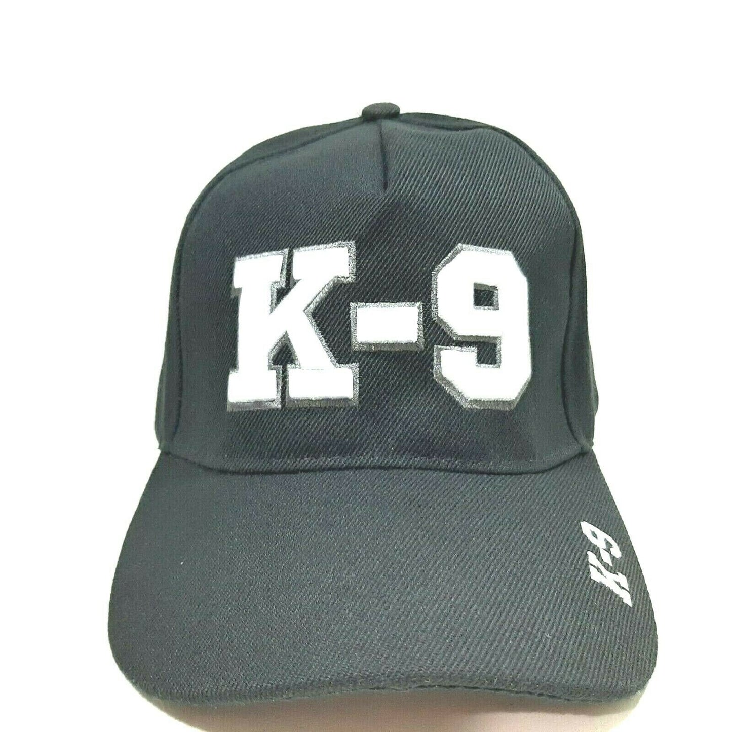 K-9 Canine Mens Puff Embroidered Hat Cap Black Adjustable Strap Acrylic