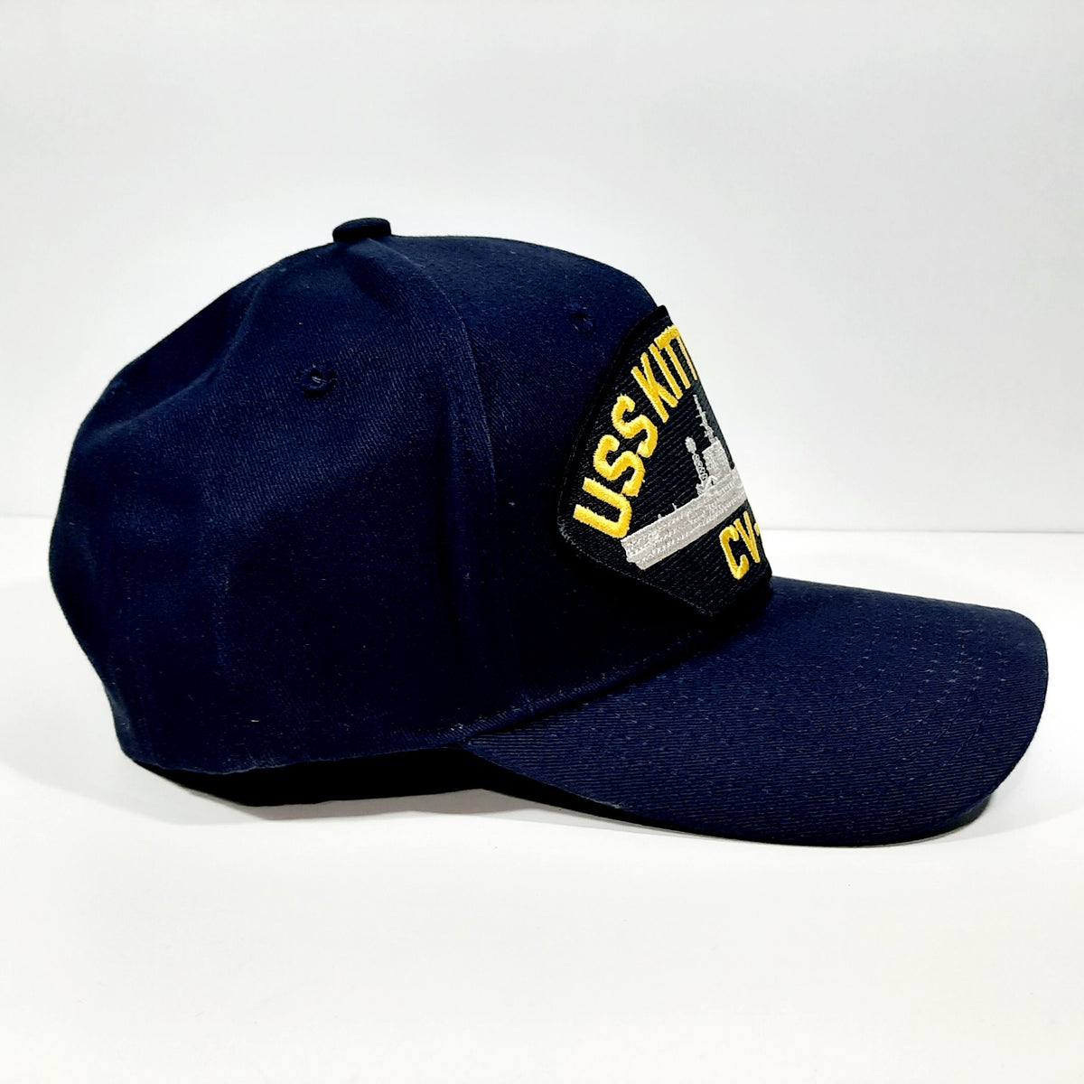 US Navy USS Kitty Hawk CV-63 Men's Patch Cap Hat Navy Blue Acrylic