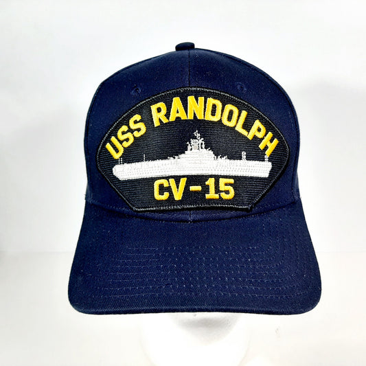 USS RANDOLPH CV-15 Patch Hat Baseball Cap Adjustable Navy Blue