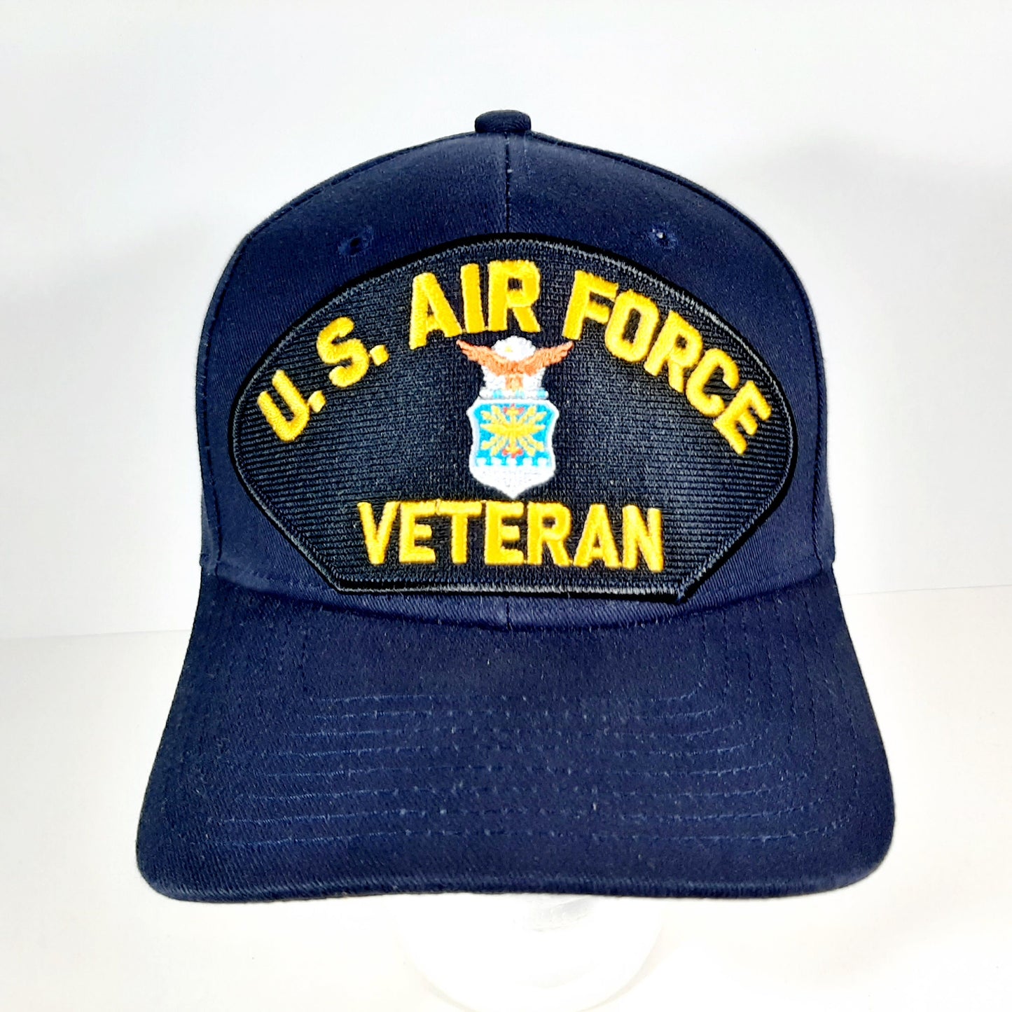 U.S. Air Force Veteran Embroidered Patch Hat Baseball Cap Adjustable Navy Blue