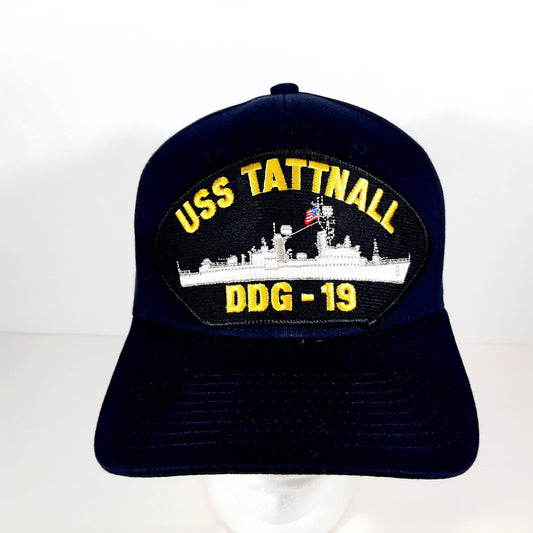 USS TATTNALL DDG-19 Patch Hat Baseball Cap Adjustable Navy Blue