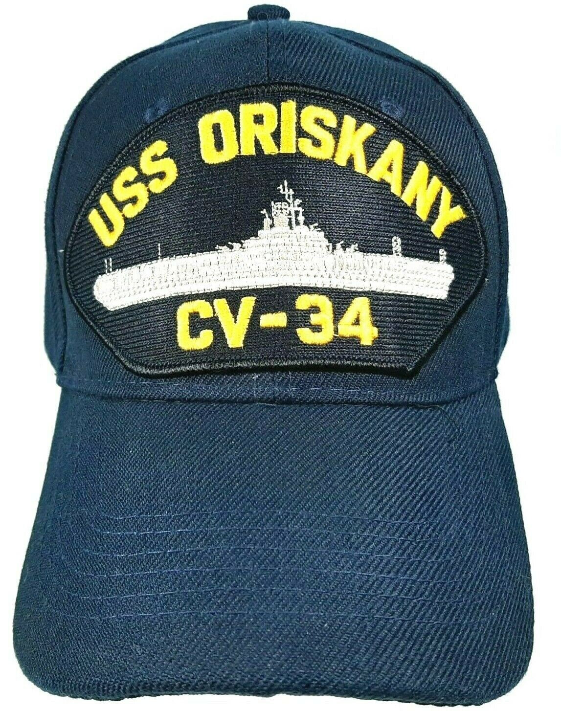 U.S. Navy USS Oriskany CV-34 Men's Patch Cap Hat Navy Blue Acrylic