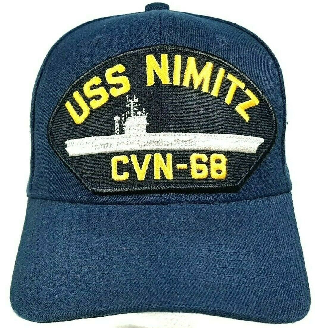 U.S. Navy USS Nimitz CVN- 68 Men's Cap Hat Navy Blue Acrylic Embroidered