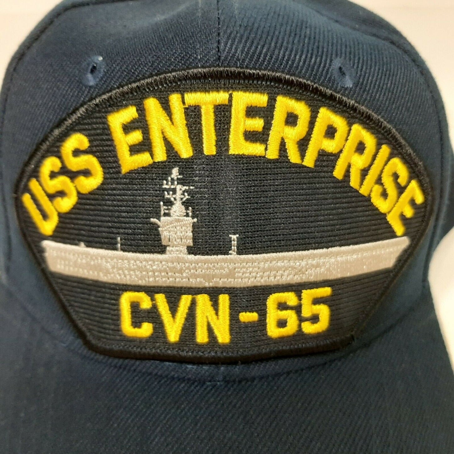 U.S. Navy USS Enterprise CVN-65 Men's Patch Cap Hat Navy Blue Acrylic