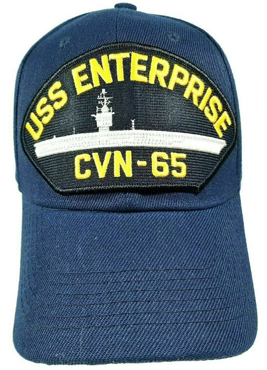 U.S. Navy USS Enterprise CVN-65 Men's Patch Cap Hat Navy Blue Acrylic