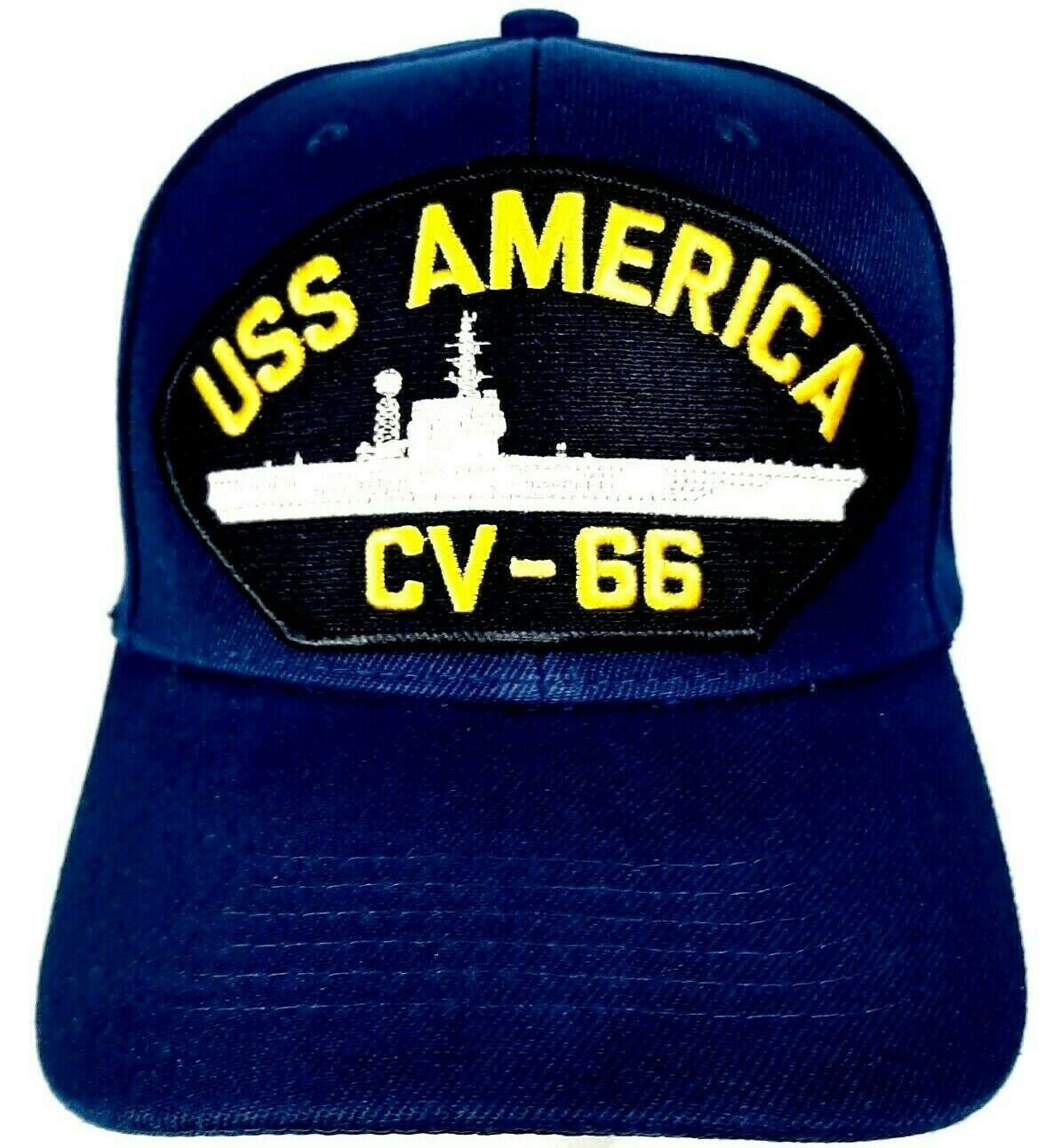 U.S. Navy USS America CV-66 Men's Cap Patch Hat Navy Blue Acrylic