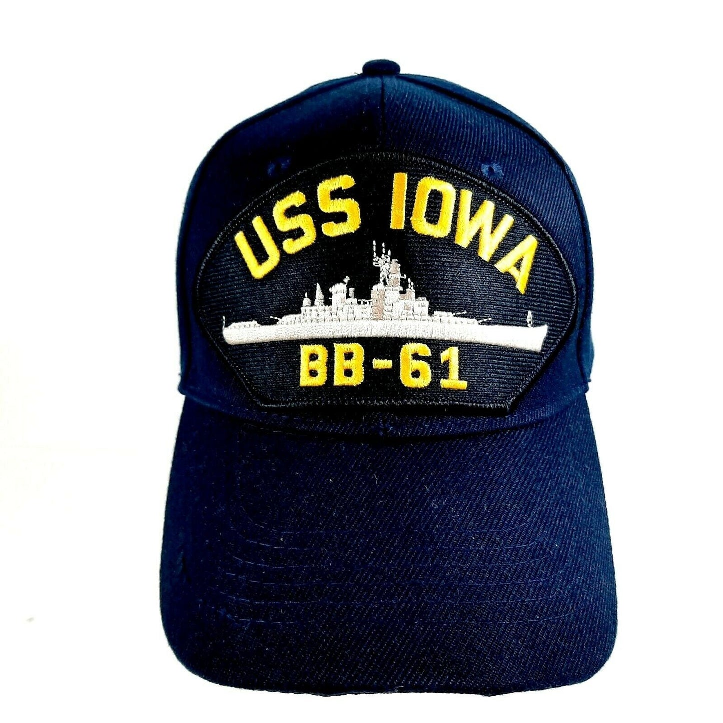 U.S. Navy USS Iowa BB-61 Men's Patch Cap Patch Hat Navy Blue Acrylic