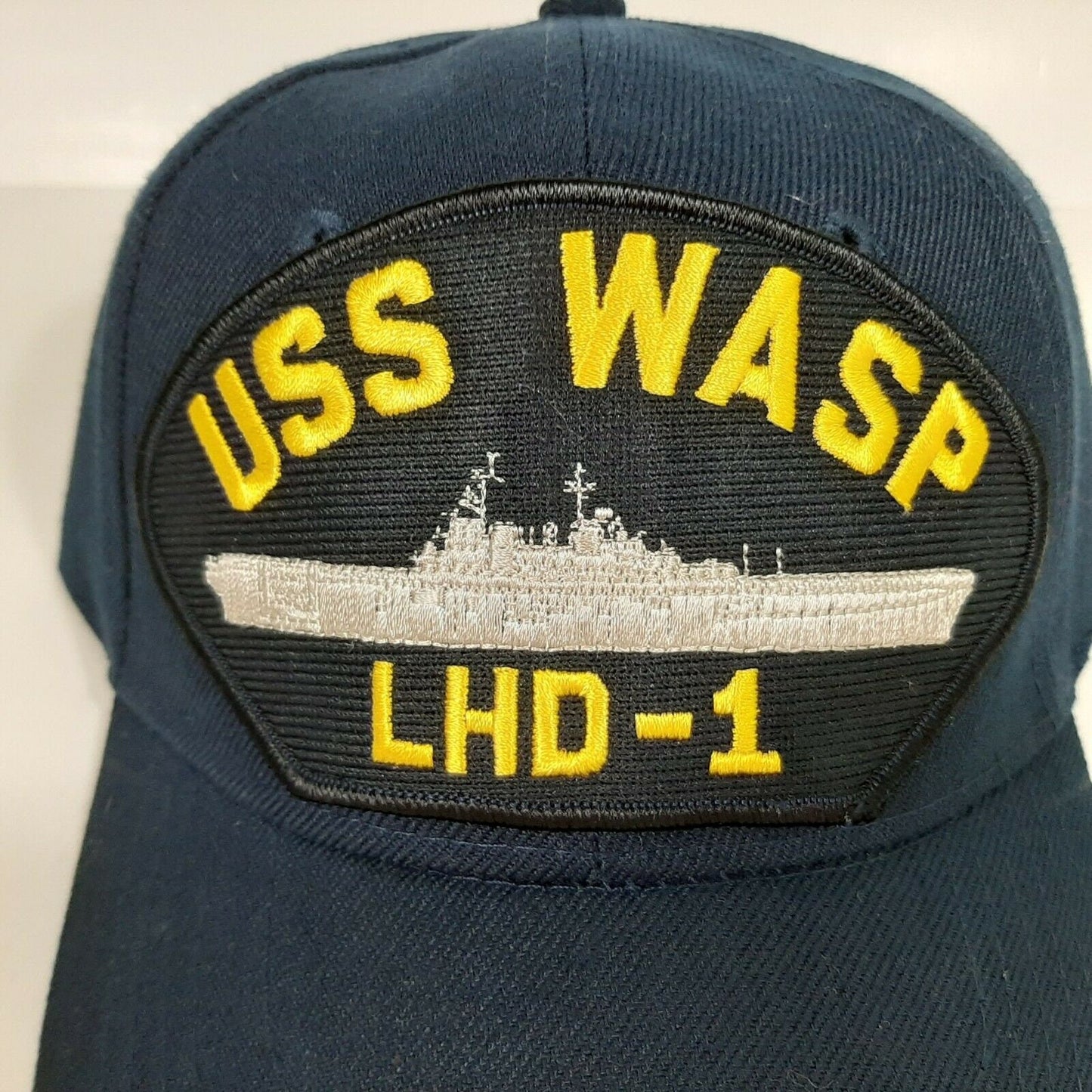 U.S. Navy USS Wasp LHD-1 Men's Hat Patch Cap Navy Blue Acrylic