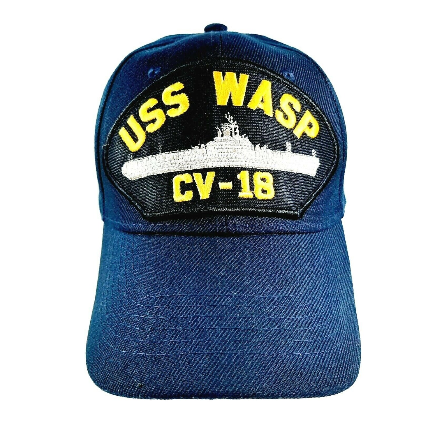 U.S. Navy USS Wasp CV-18 Men's Cap Patch Hat Navy Blue Acrylic