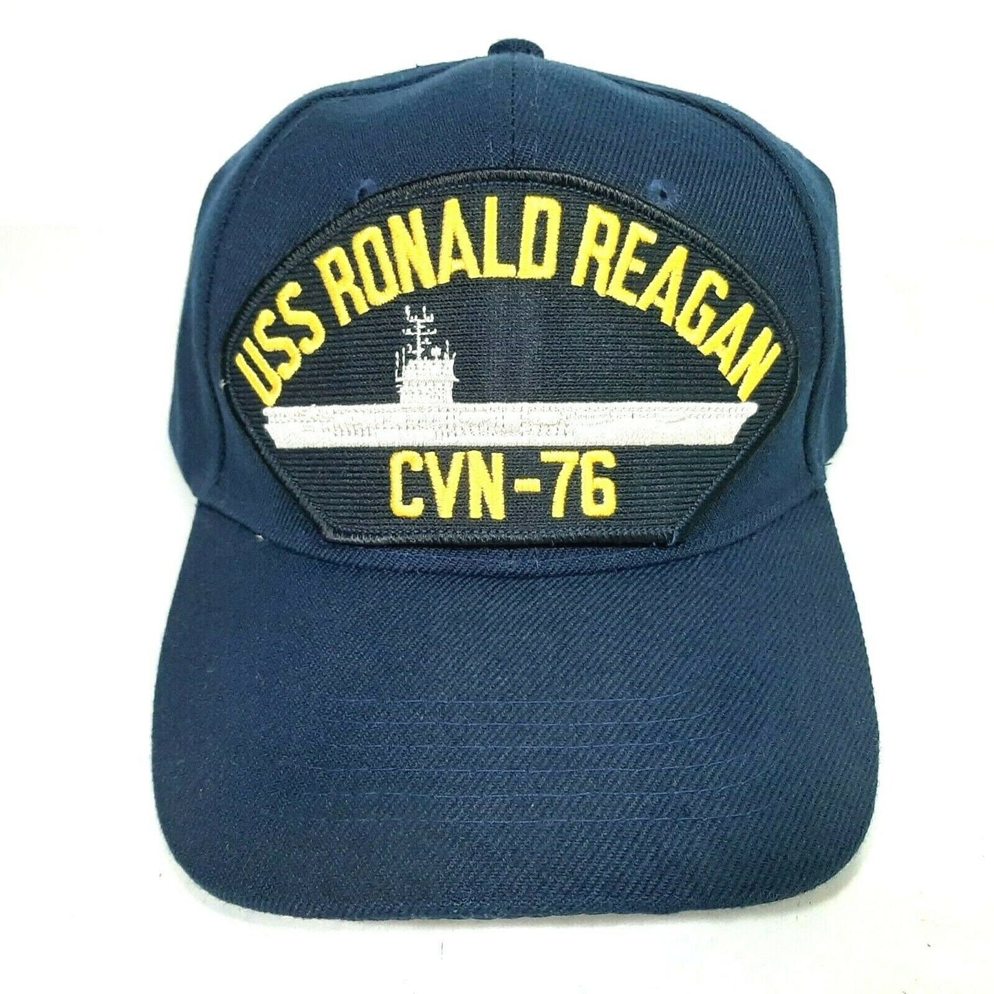 U.S. Navy USS Ronald Reagan CVN-76 Men's Cap Patch Hat Navy Blue Acrylic
