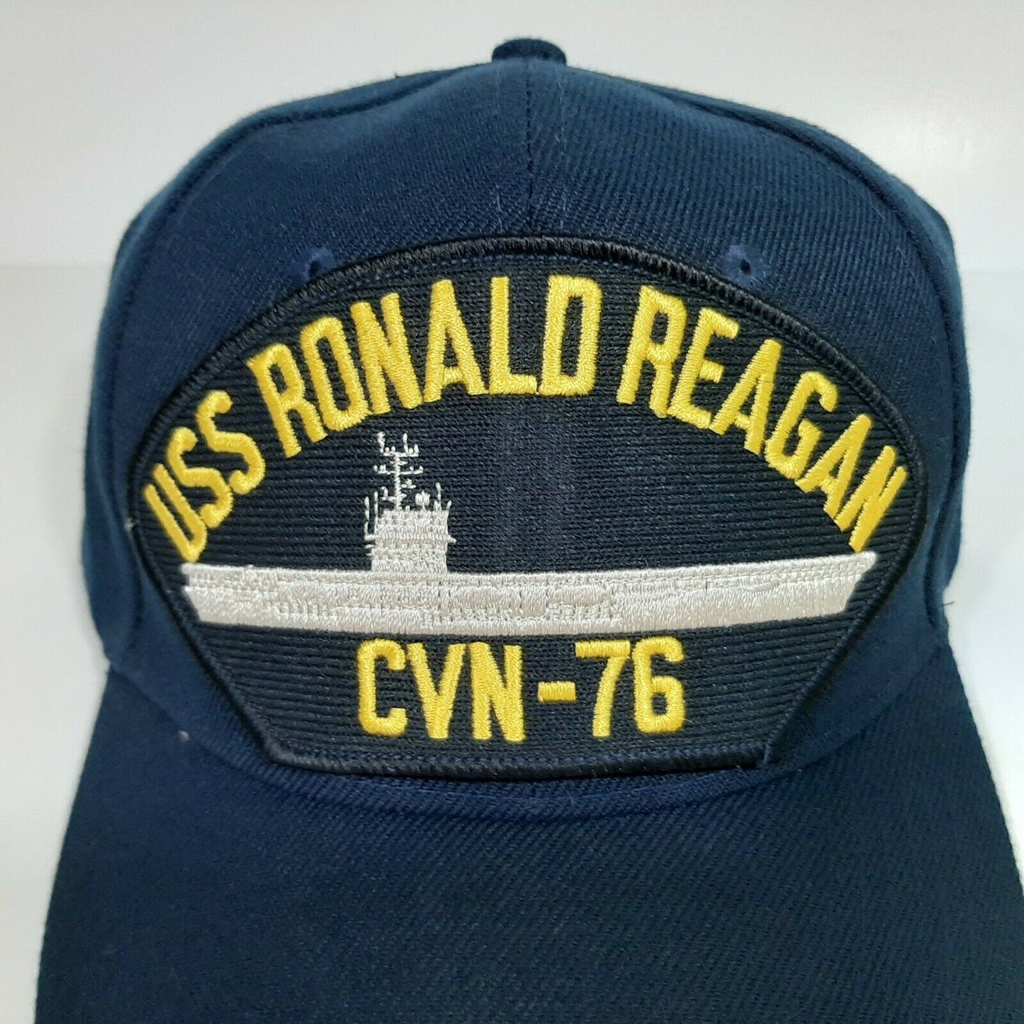 U.S. Navy USS Ronald Reagan CVN-76 Men's Cap Patch Hat Navy Blue Acrylic
