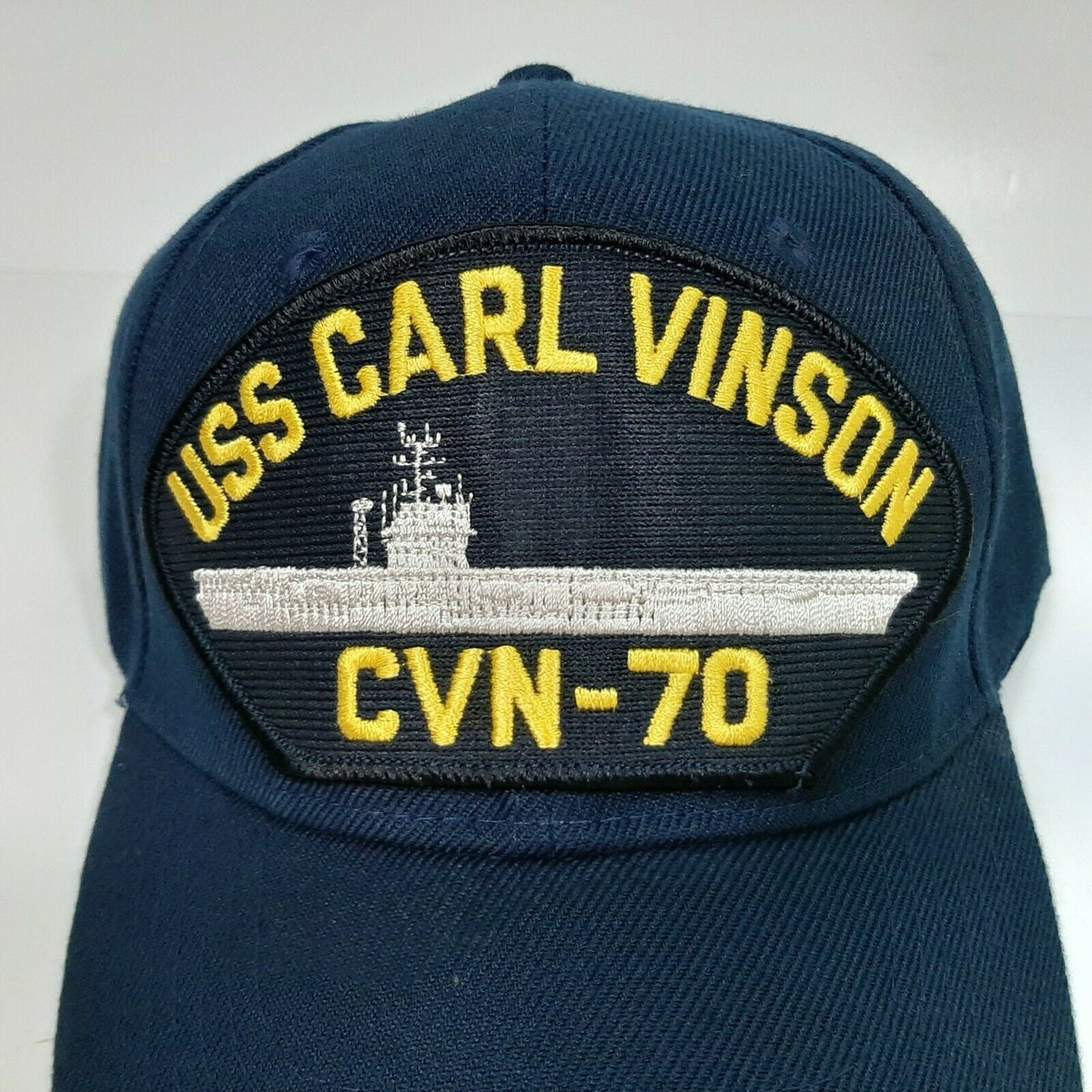 U.S. Navy USS Carl Vinson CVN-70 Men's Cap Patch Hat Navy Blue Acrylic