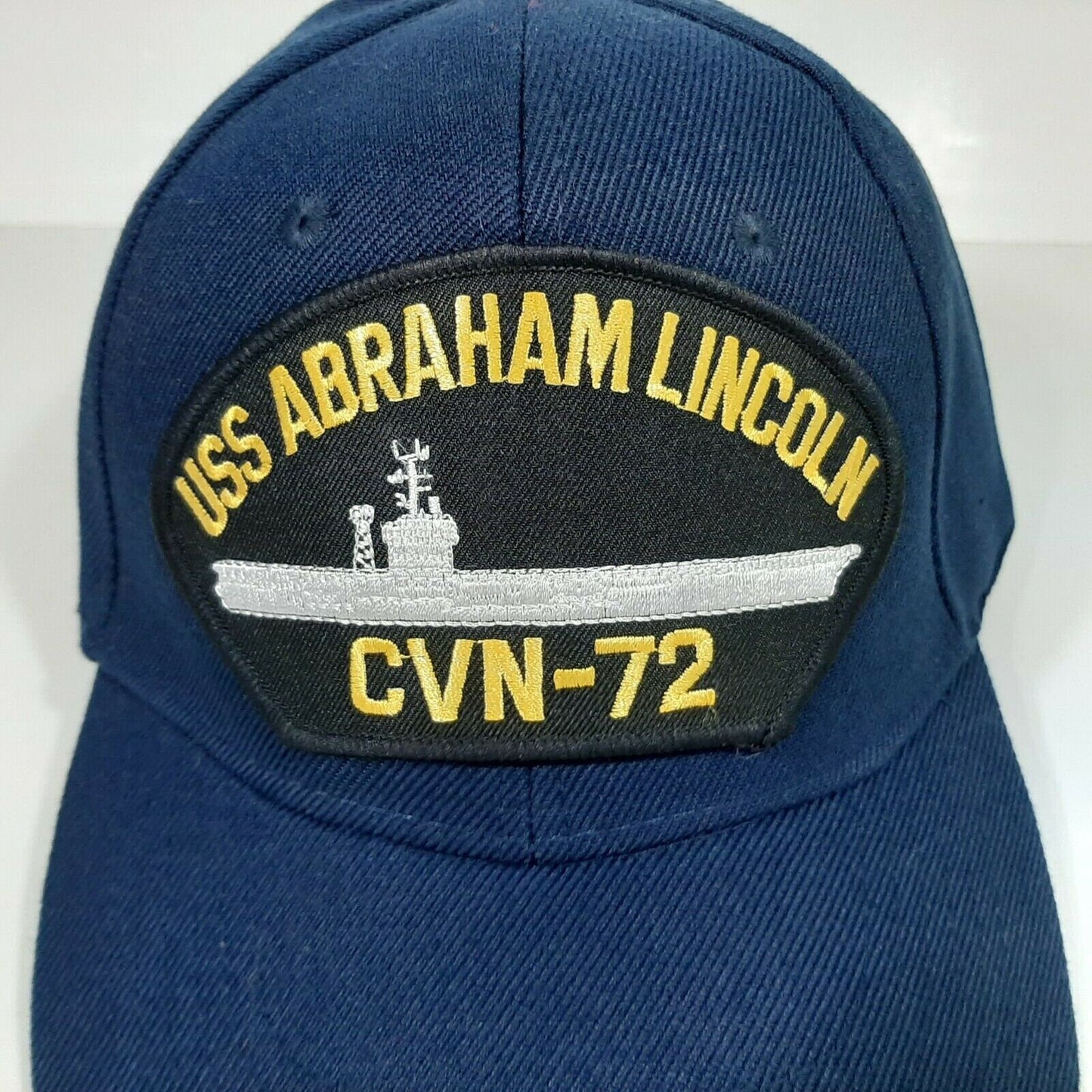 U.S. Navy USS Abraham Lincoln CVN-72 Men's Patch Cap Hat Navy Blue Acrylic