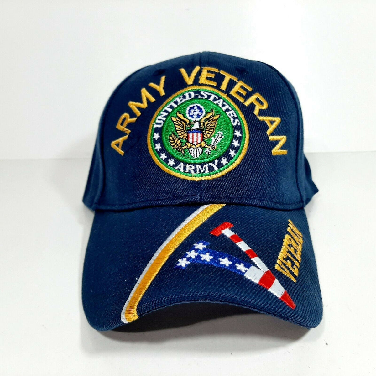 Army Veteran "V" Mens Adjustable Hat Baseball Cap Embroidered
