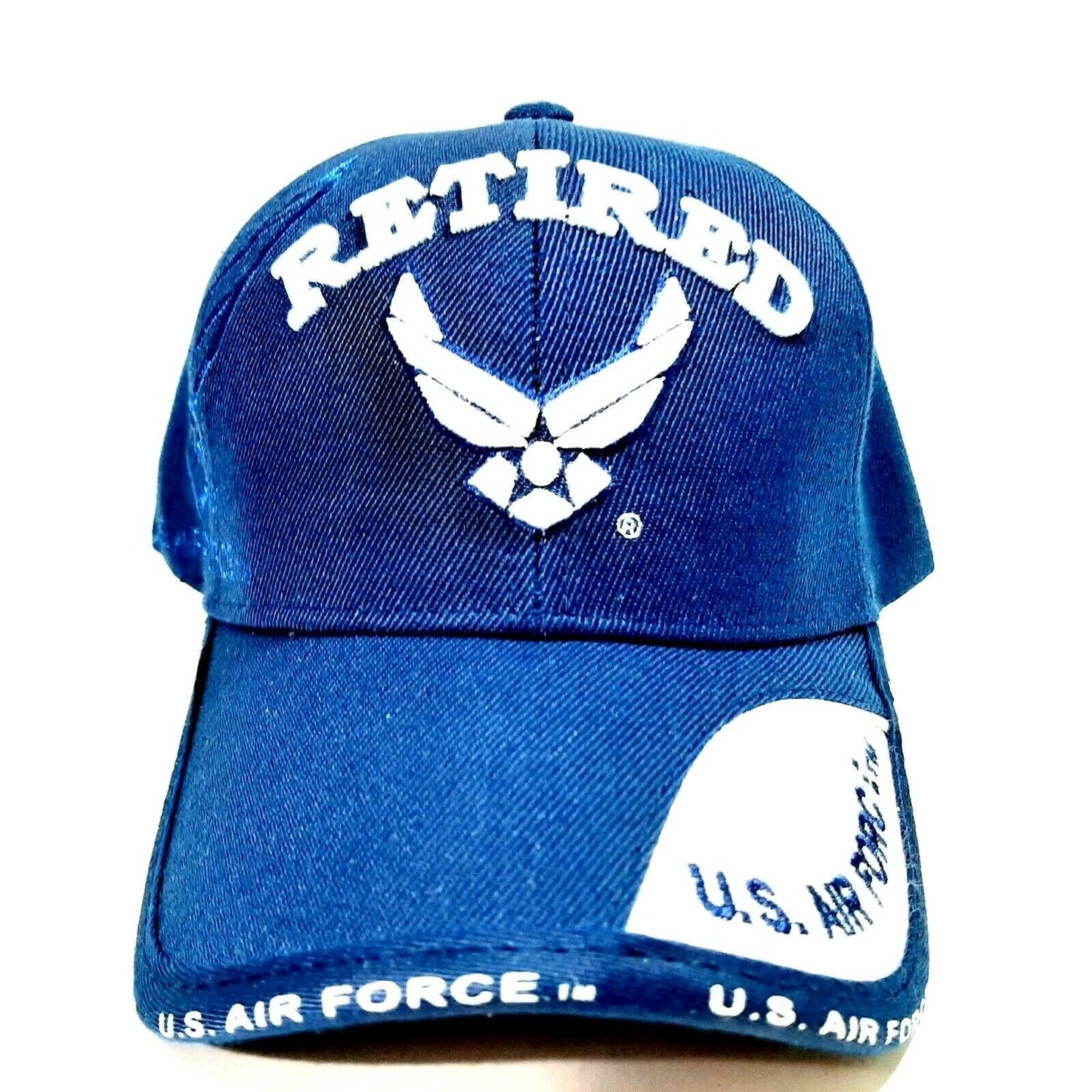 US Air Force Retired Men's Ball Cap Hat Navy Blue Acrylic Embroidered