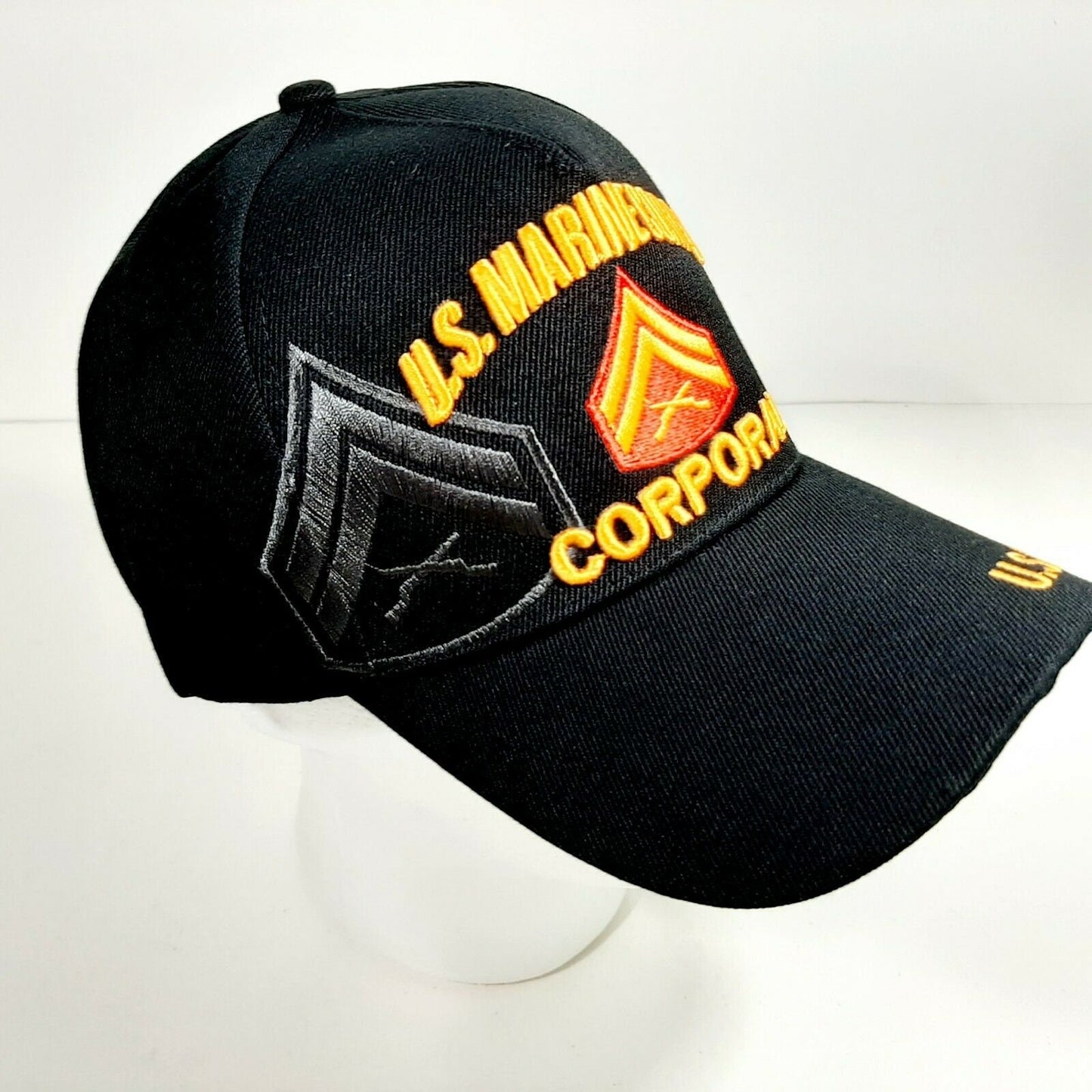 US Marine Corps Corporal Men's Ball Cap Hat One Size Black Acrylic