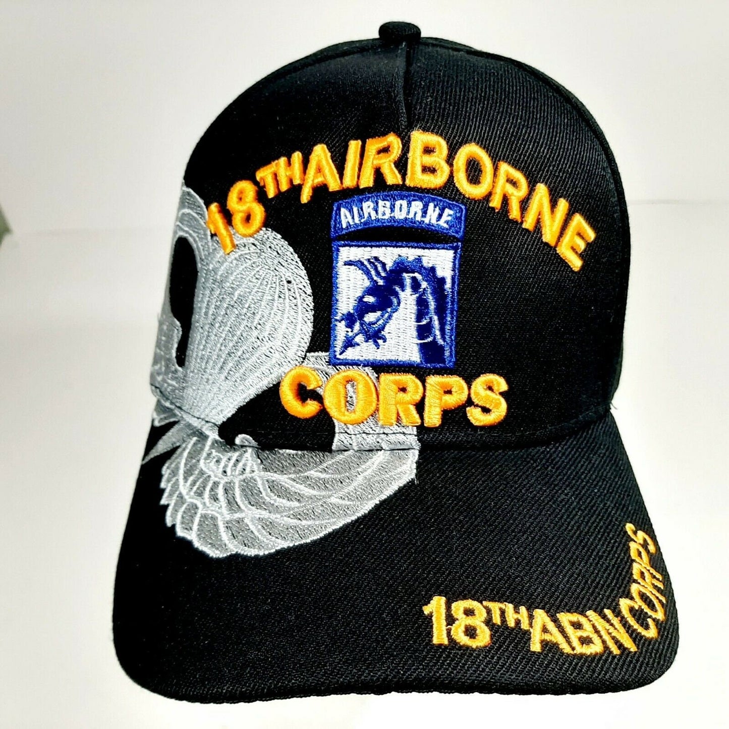 US Army 18th Airborne Corps Men's Ball Cap Hat Black