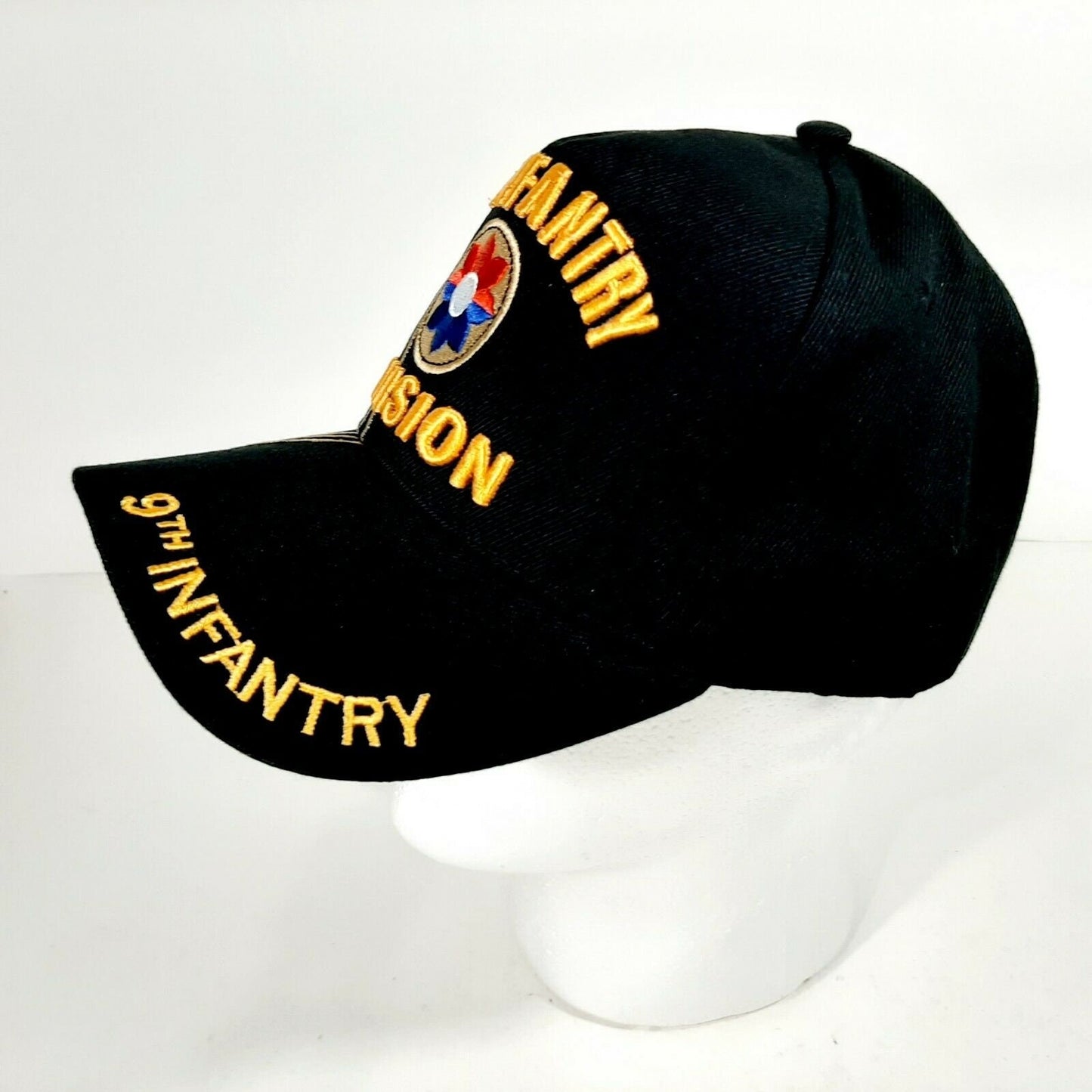 US Army 9th Infantry Division Men's Ball Cap Hat Black Embroidered Acrylic