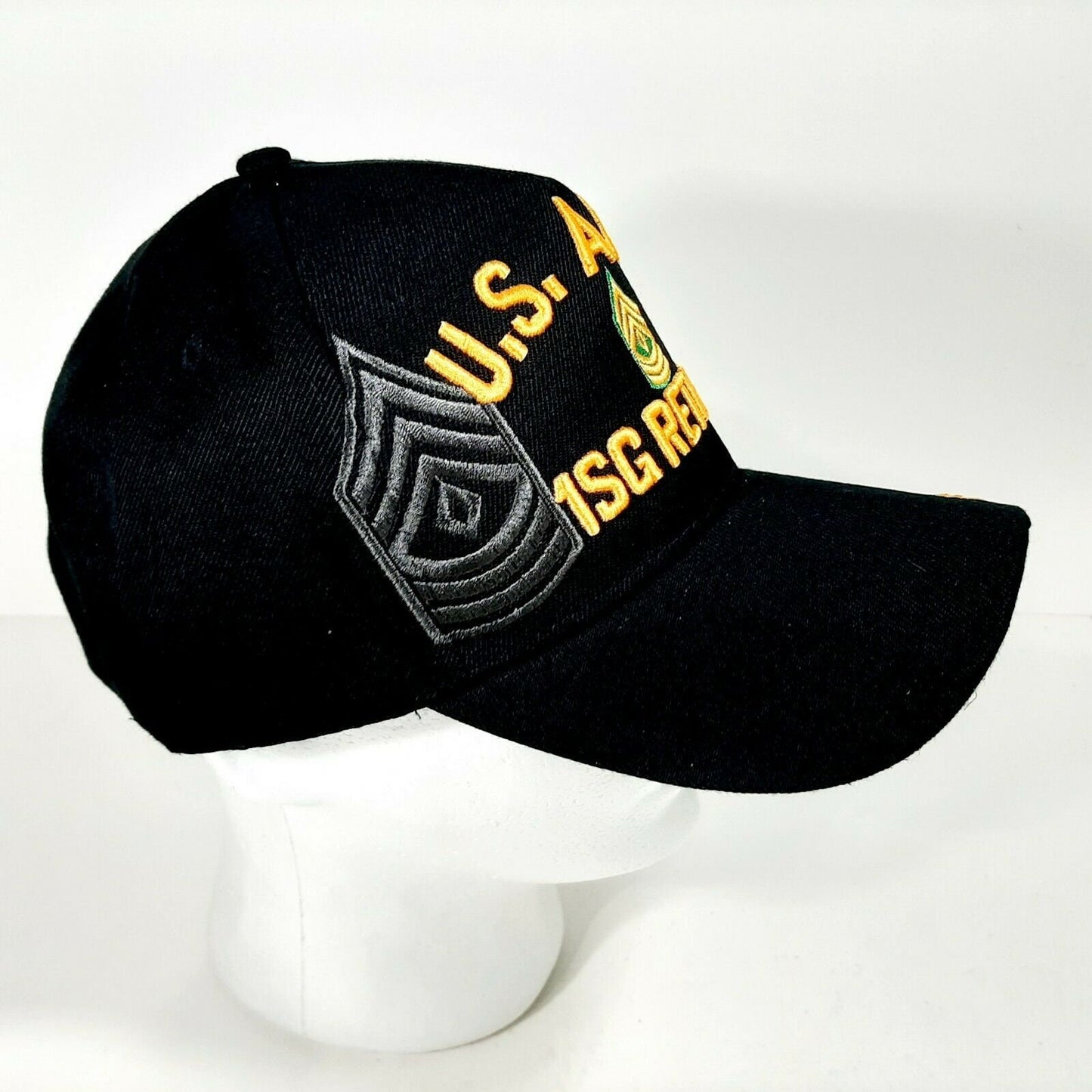 US Army 1SG Retired Men's Ball Cap Hat Black Embroidered Acrylic