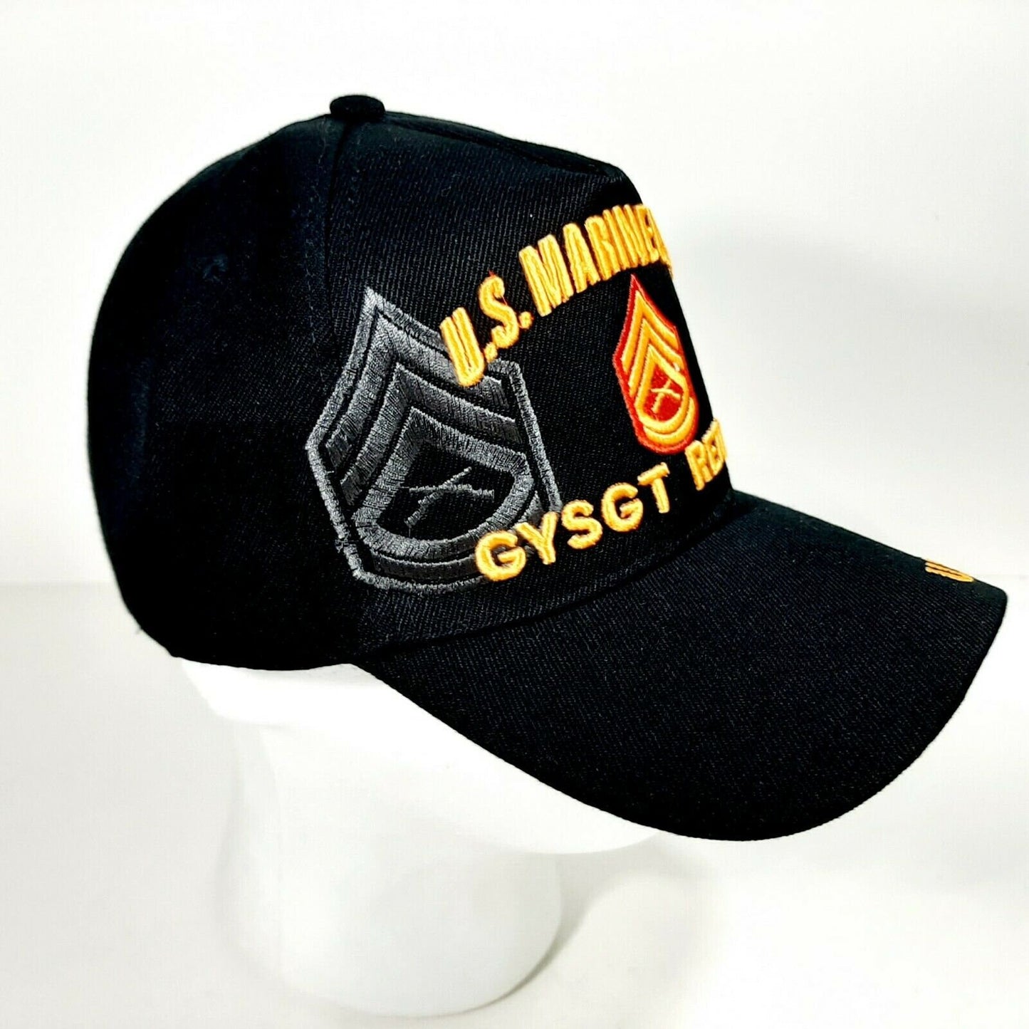 US Marine Corps GYSGT Retired Men's Ball Cap Hat Black Embroidered Acrylic
