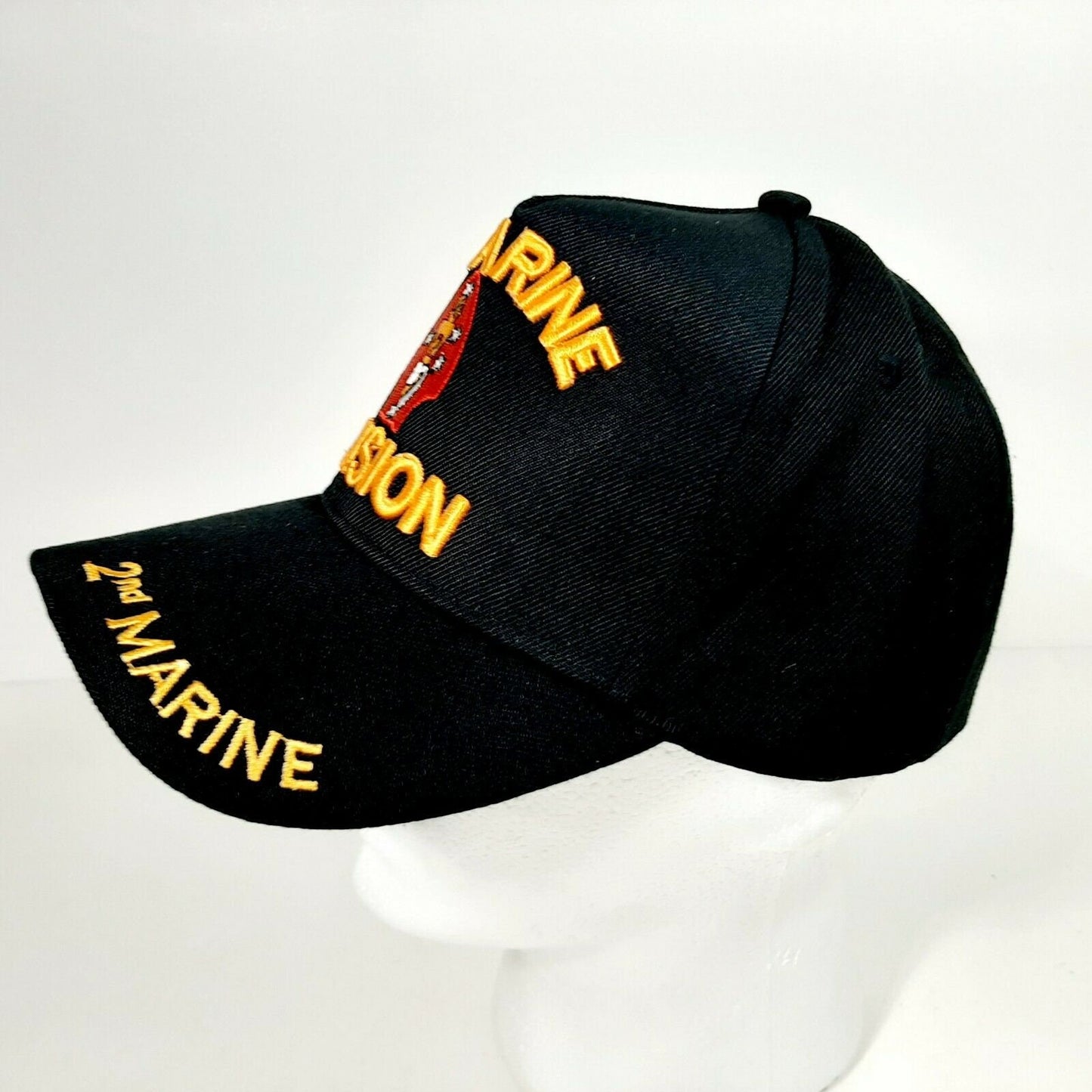 2nd Marine Division Men's Ball Cap Hat Black Embroidered Acrylic
