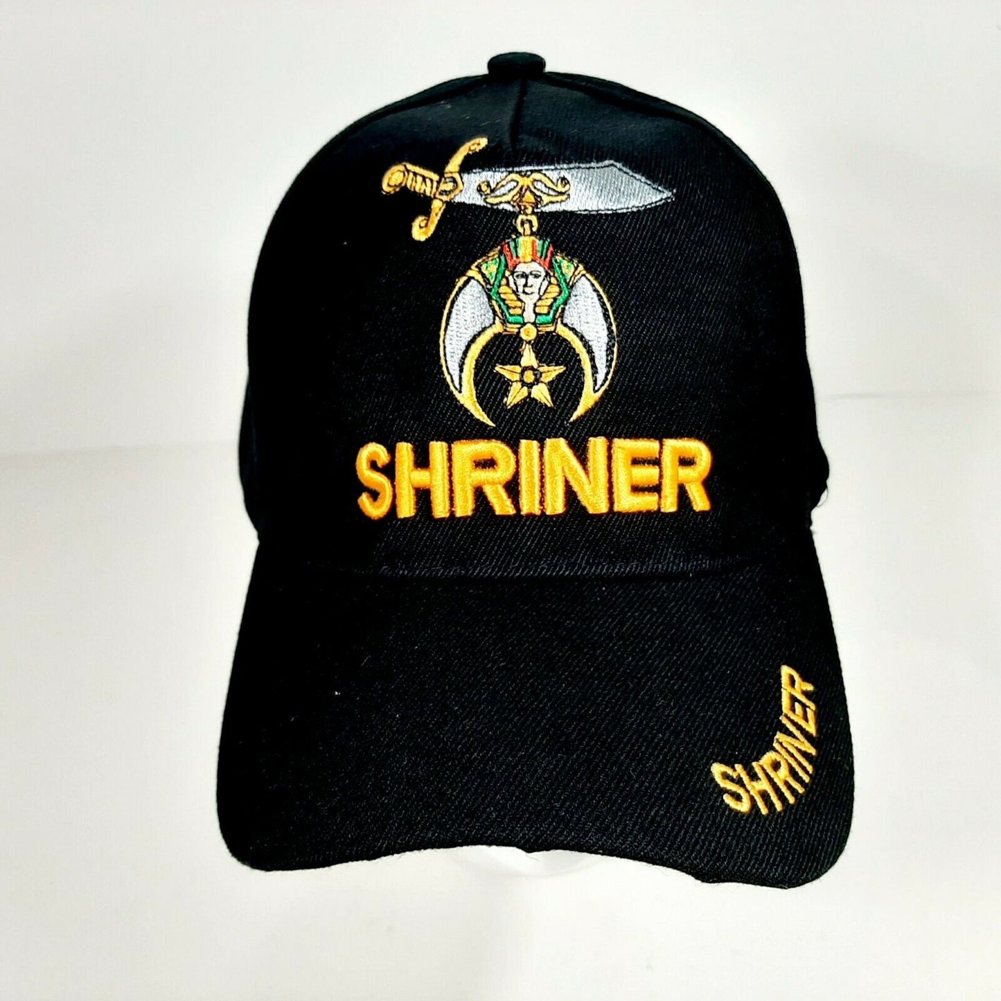 Shriner Men's Ball Cap Hat Black Embroidered Acrylic