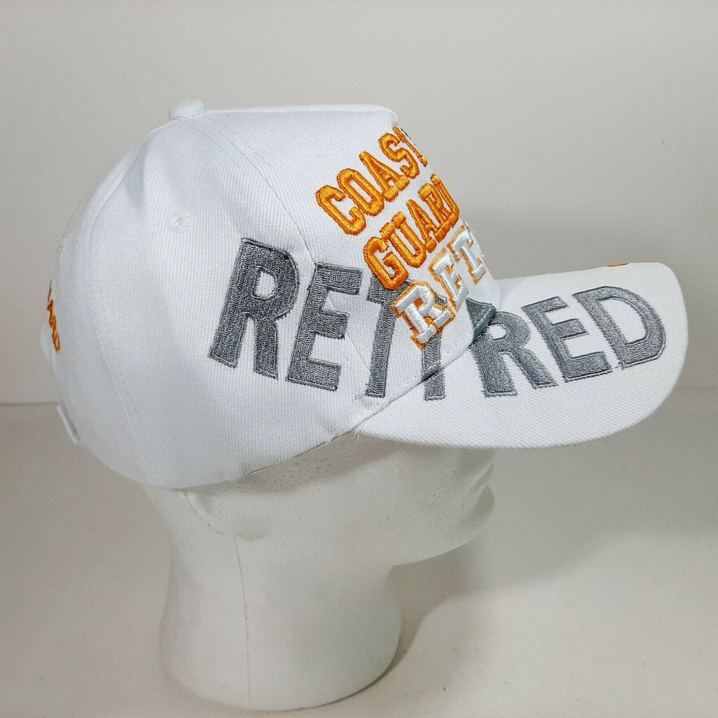 US  Coast Guard Retired Men's Ball Cap White Embroidered Acrylic