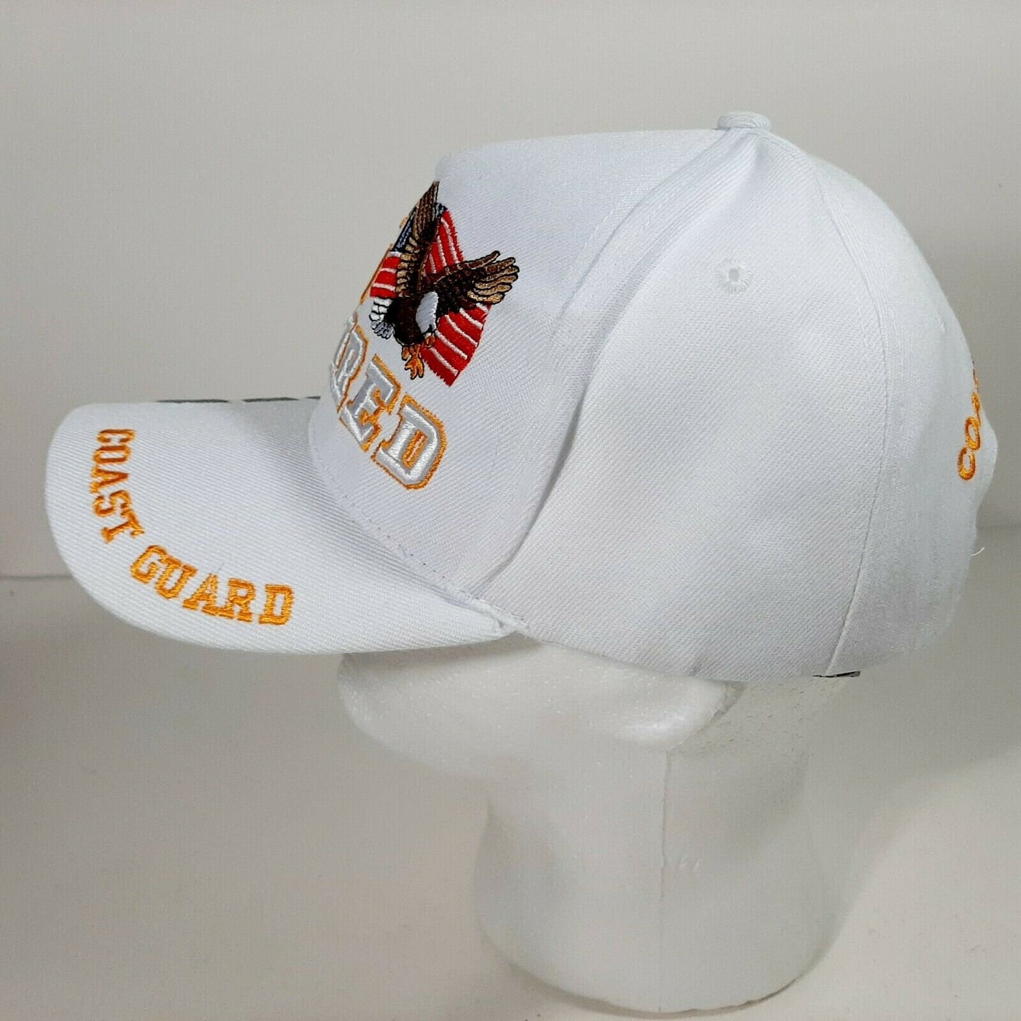 US  Coast Guard Retired Men's Ball Cap White Embroidered Acrylic