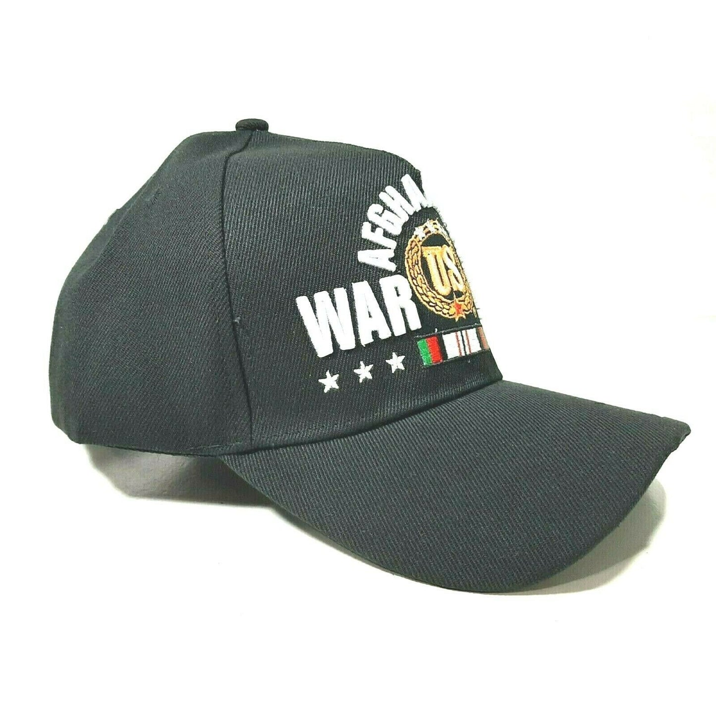 Afghanistan War Veteran Mens Hat Cap Black Embroidered Adjustable Acrylic