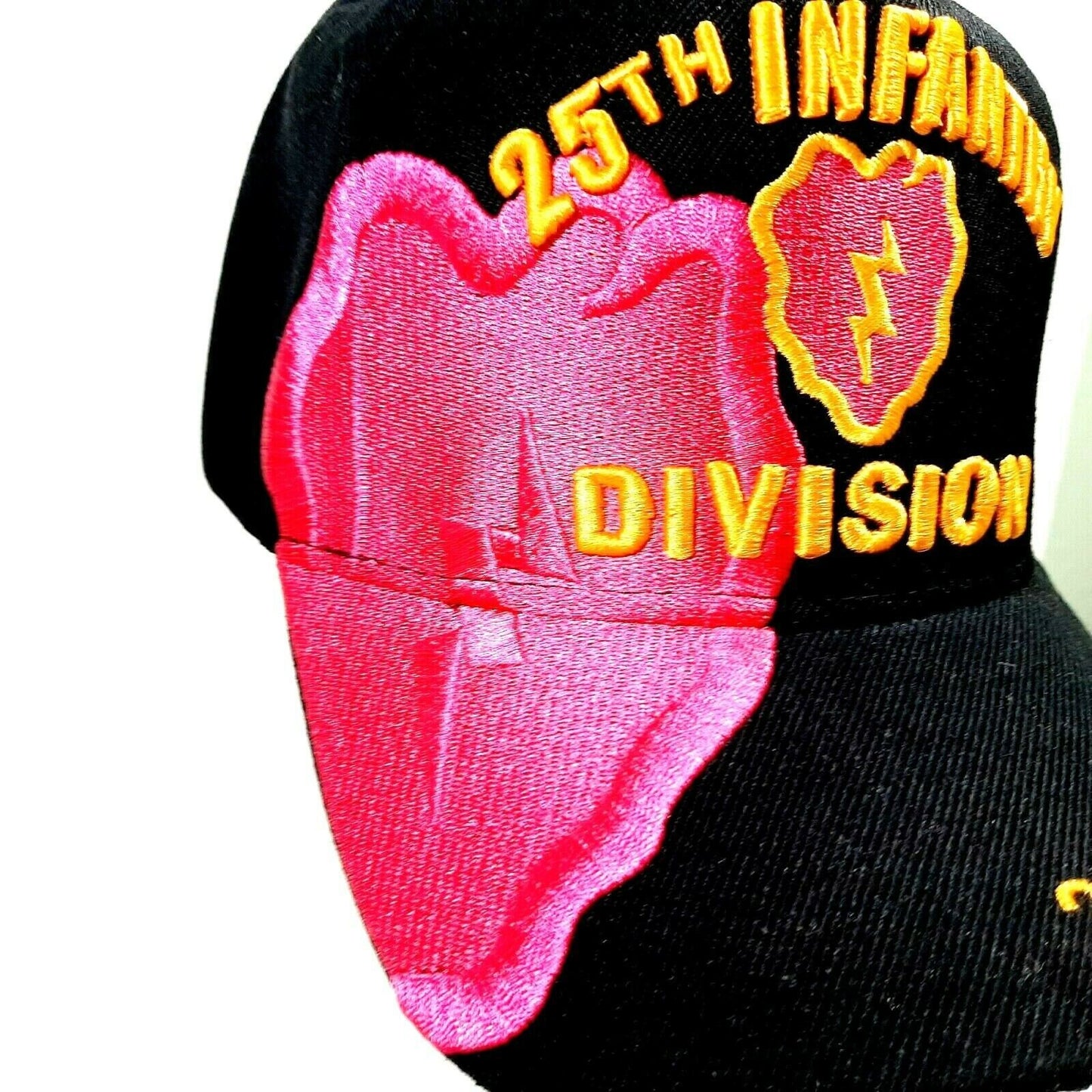 25th Infantry Division Tropic Thunder Hat Cap Embroidered Pink & Black Acrylic