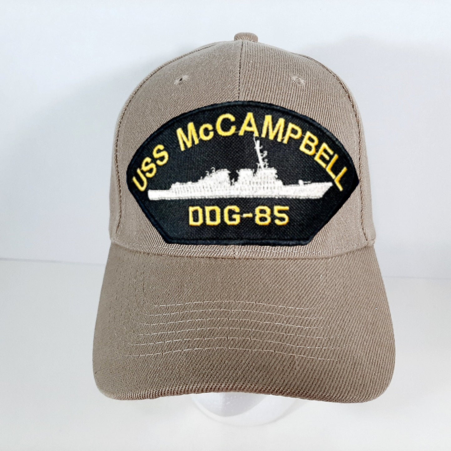 US Navy USS McCampbell DDG-85 Baseball Cap Embroidered Patch Hat Beige Tan