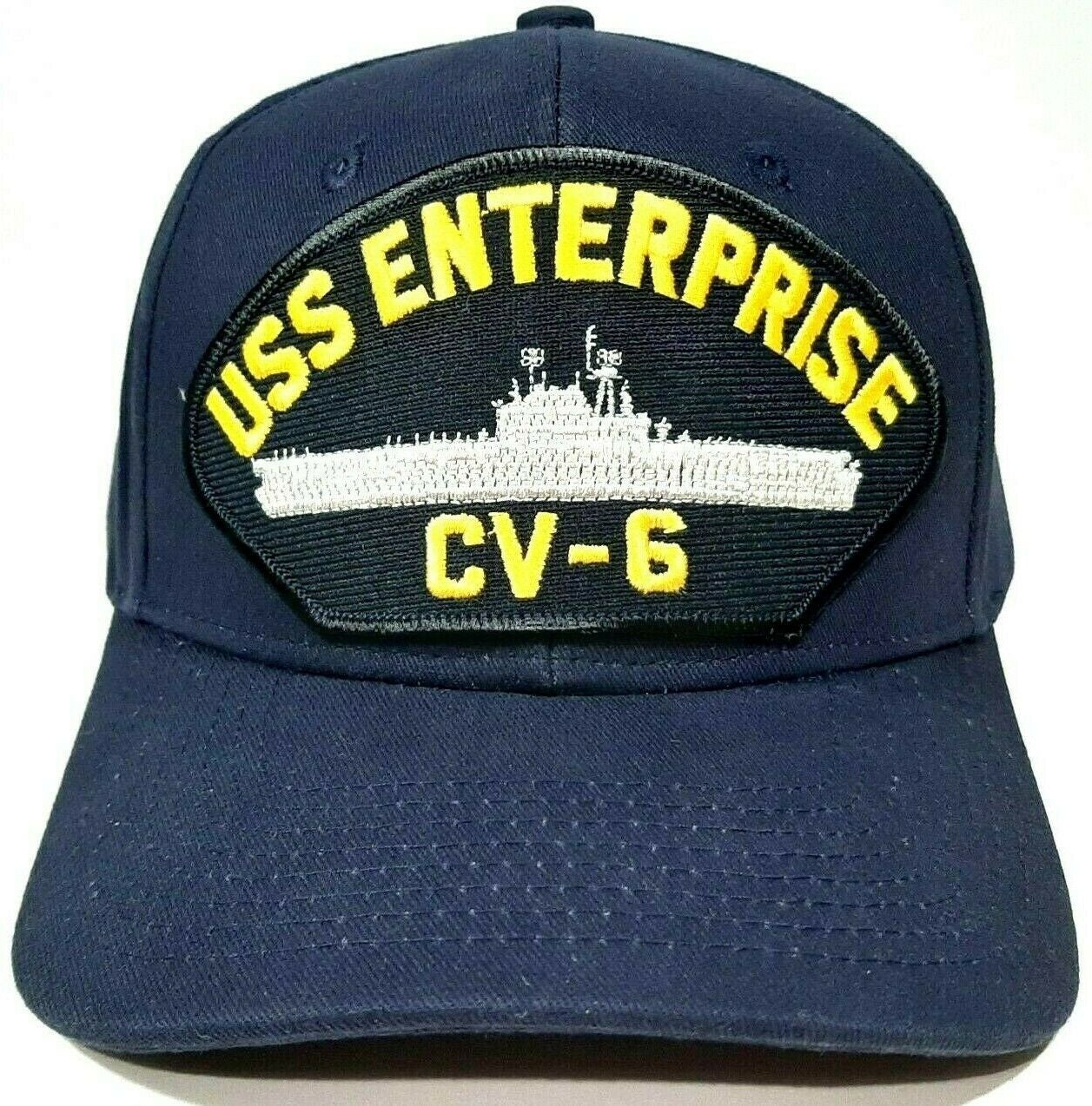 US Navy USS Enterprise CV-6 Men's Cap Hat Navy Blue Strapback 100% Acrylic