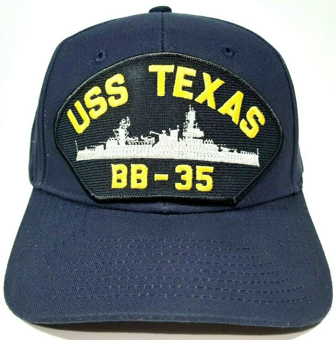 U.S. Navy USS Texas BB-35 Men's Cap Hat Navy Blue Embroidered Adjustable Blue