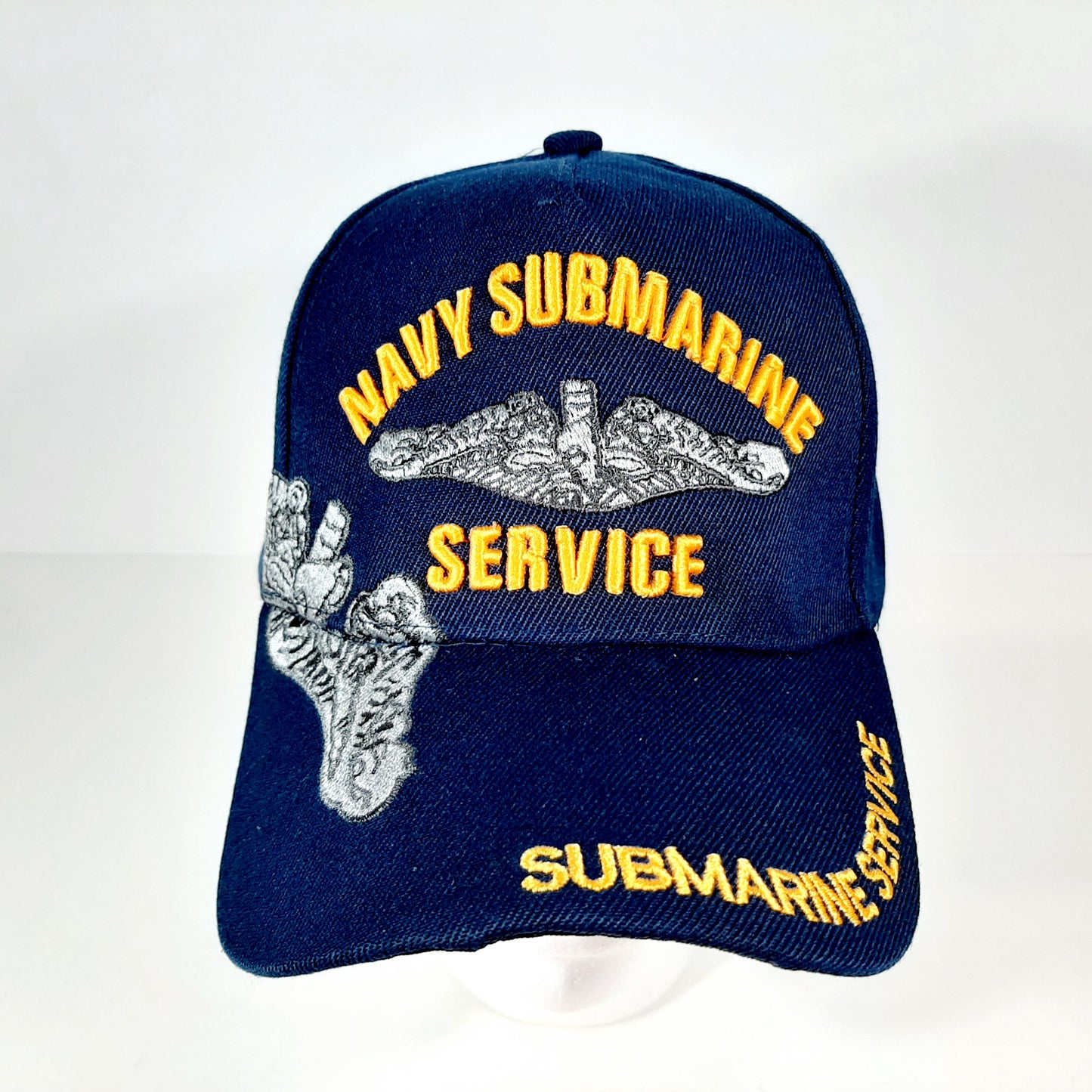 US Navy Submarine Service Mens Baseball Cap Hat Navy Blue Embroidered