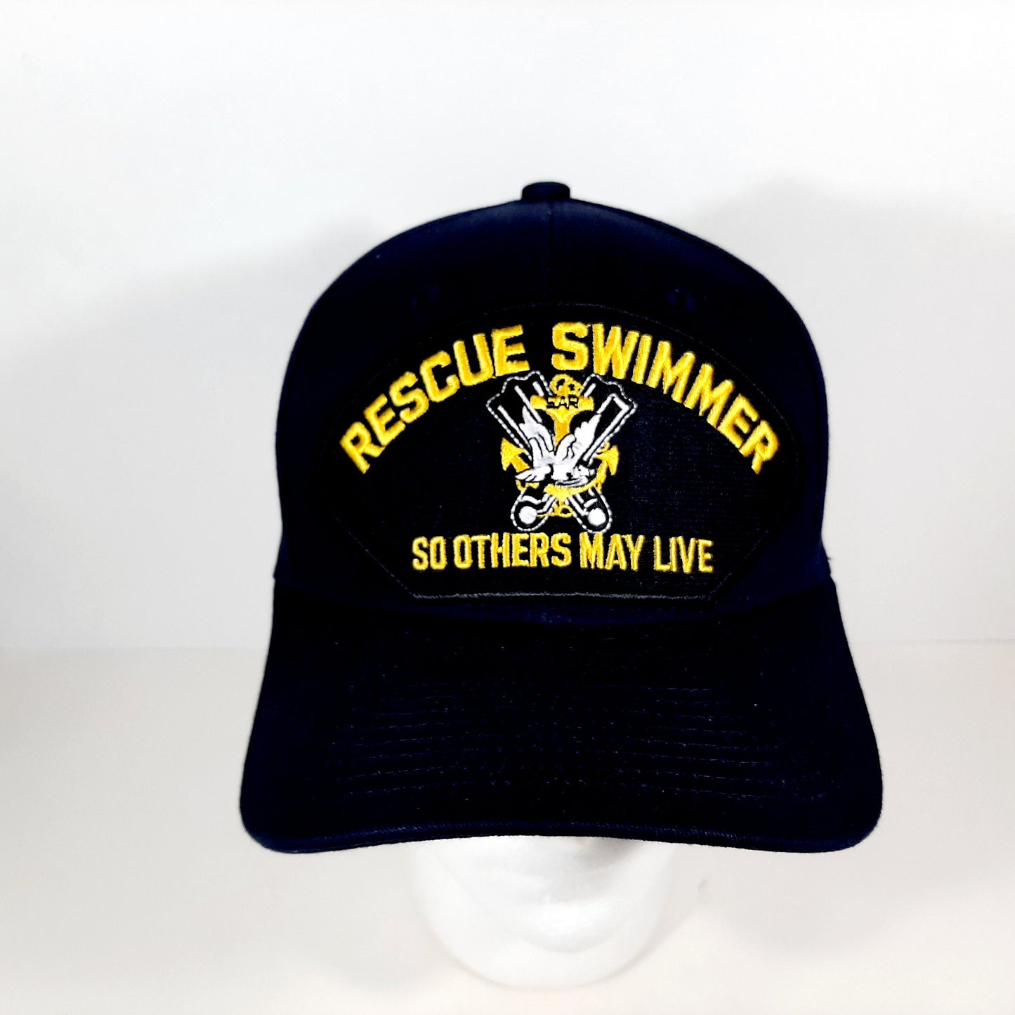 US Navy Rescue Swimmer So Others May Live Mens Embroidered Patch Hat Cap Blue