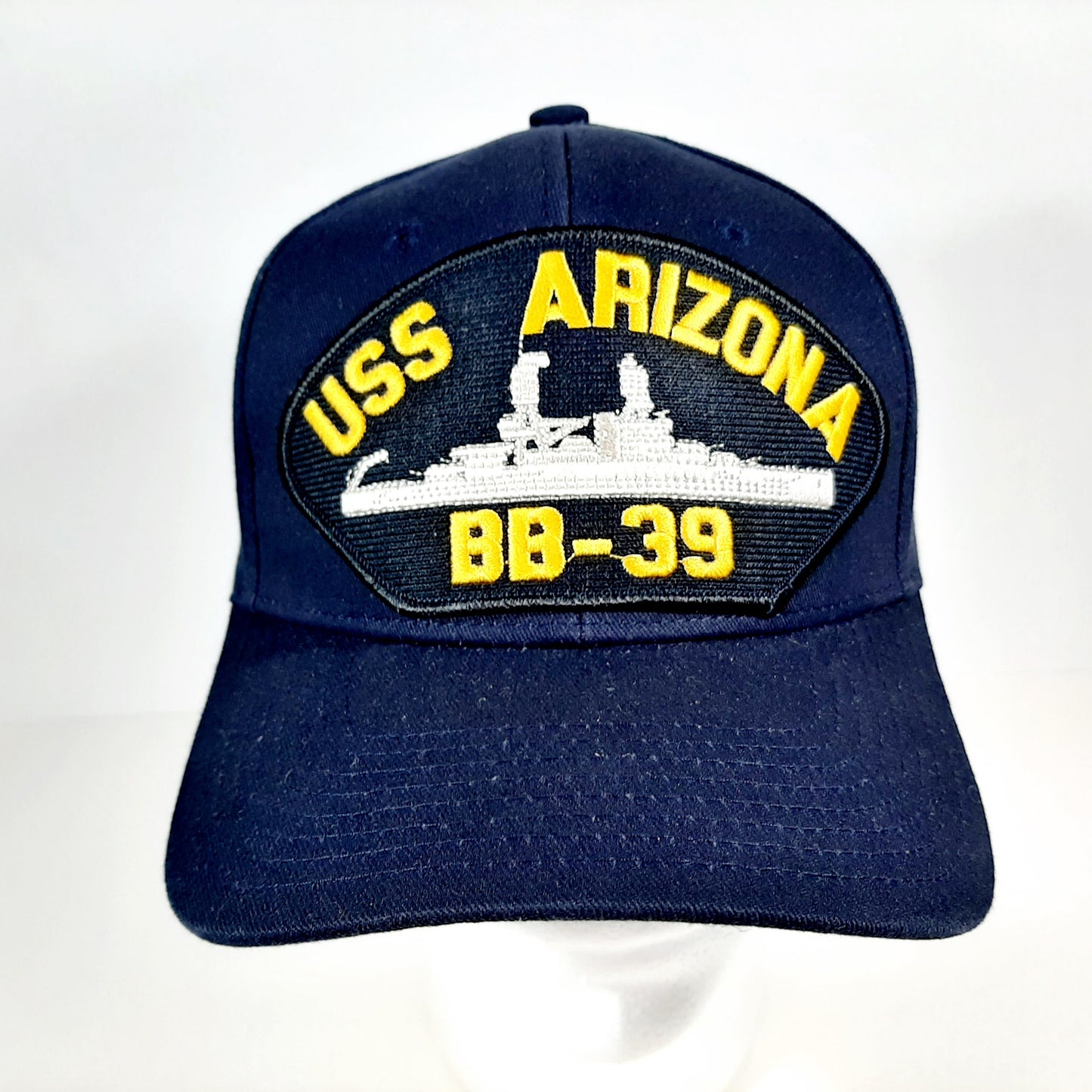 USS ARIZONA BB-39 Patch Hat Baseball Cap Adjustable Navy Blue