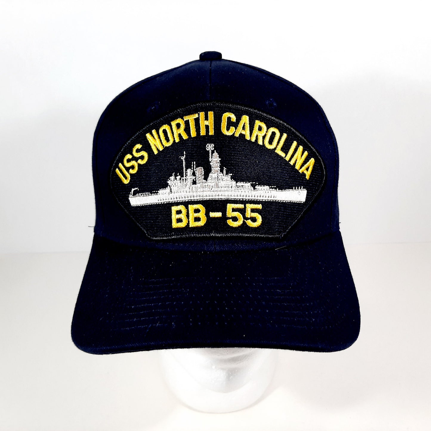 USS North Carolina BB-55 Ship Patch Hat Baseball Cap Adjustable Navy Blue