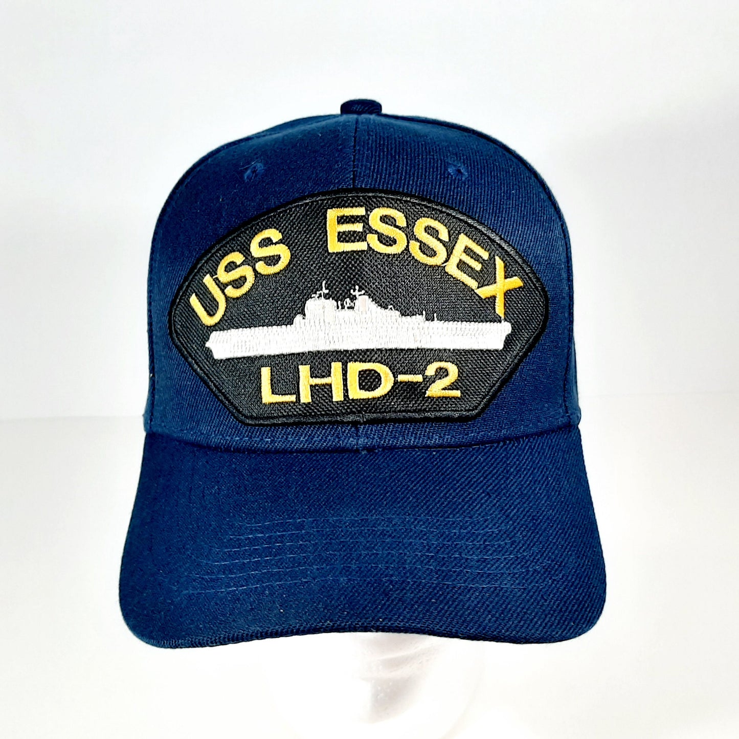 USS Essex LHD-2 Embroidered Patch Cap Baseball Hat Strapback Navy Blue