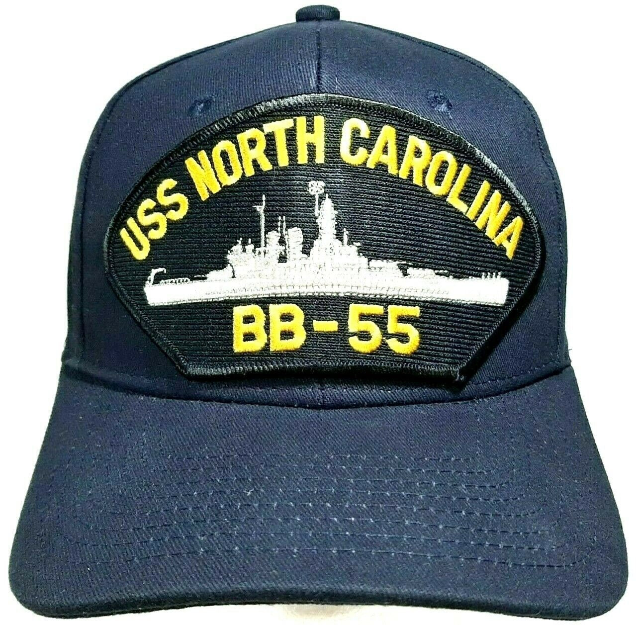 USS North Carolina BB-55 Patch Hat Baseball Cap Adjustable Navy Blue Acrylic