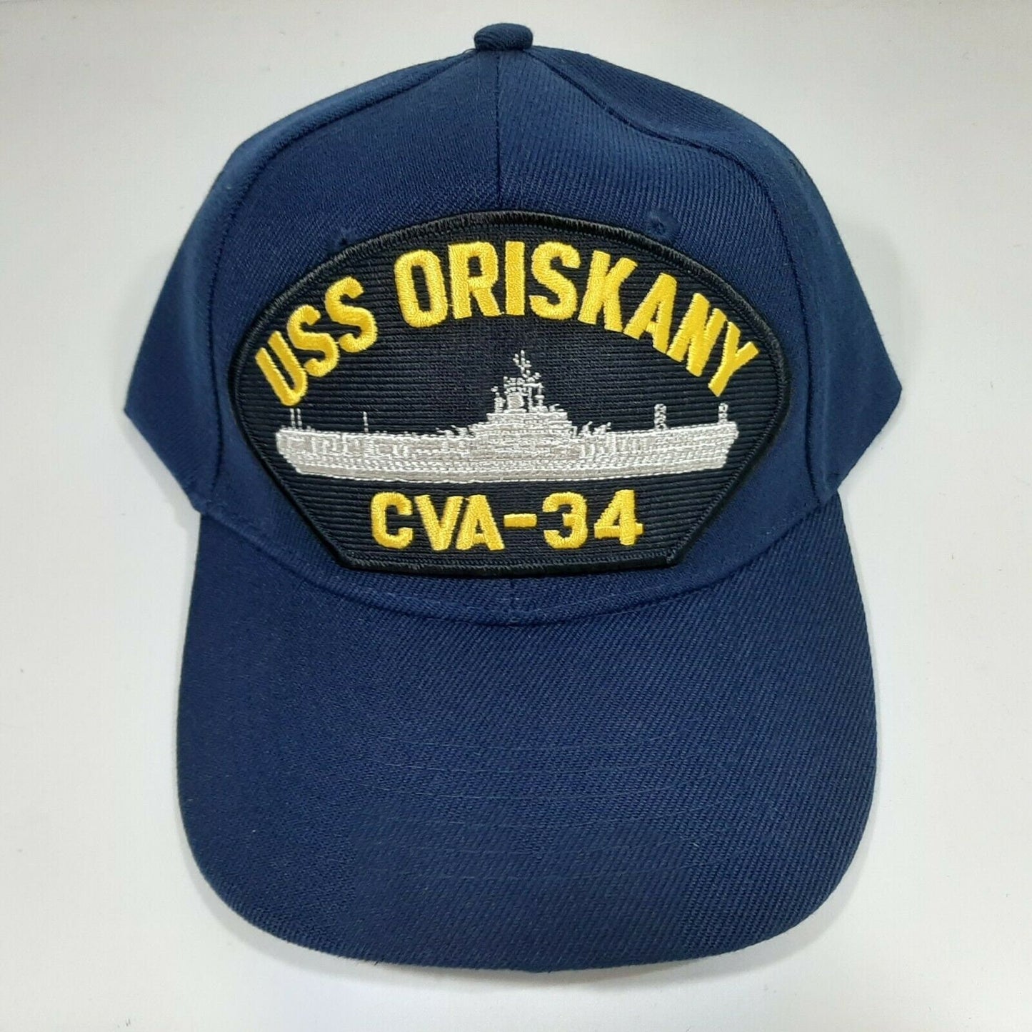 US Navy USS Oriskany CVA-34 Men's Patch Cap Embroidered Hat Navy Blue Acrylic