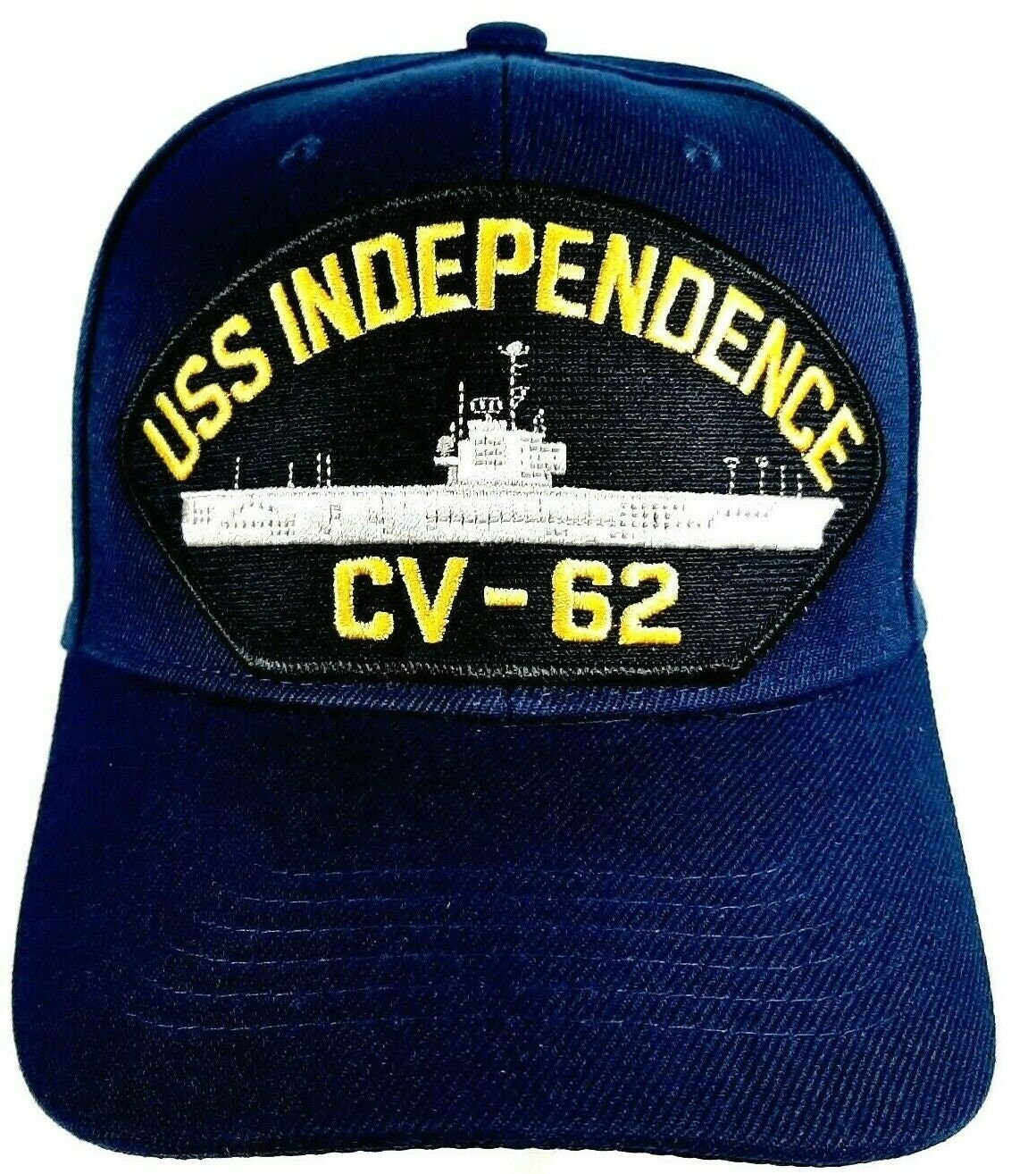 US Navy USS Independence CV-62 Men's Patch Cap Hat Navy Blue Acrylic